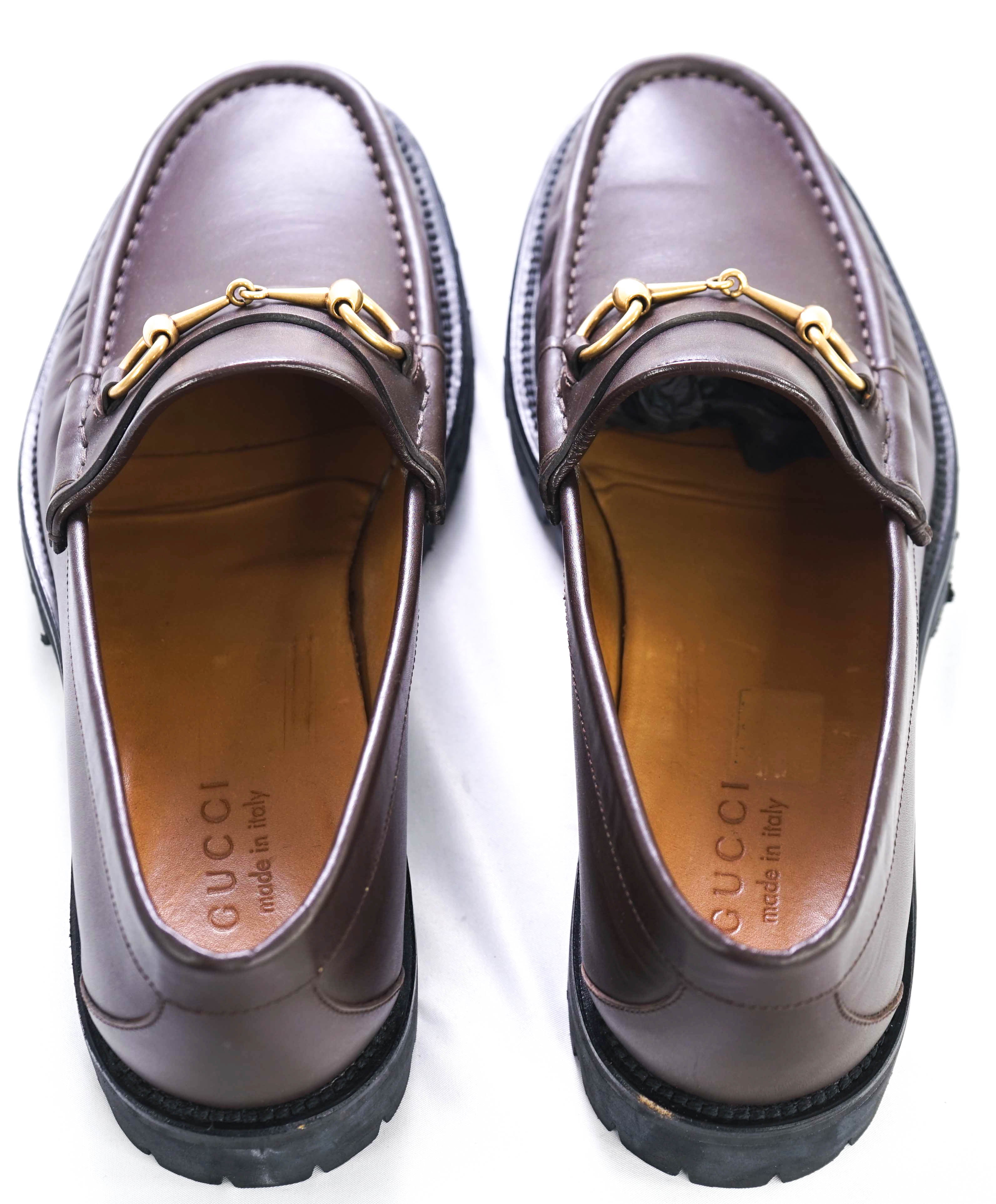 GUCCI - Horse-bit Loafers Brown/Gold Iconic Style - 10.5US (10 G Stamped On Shoe)