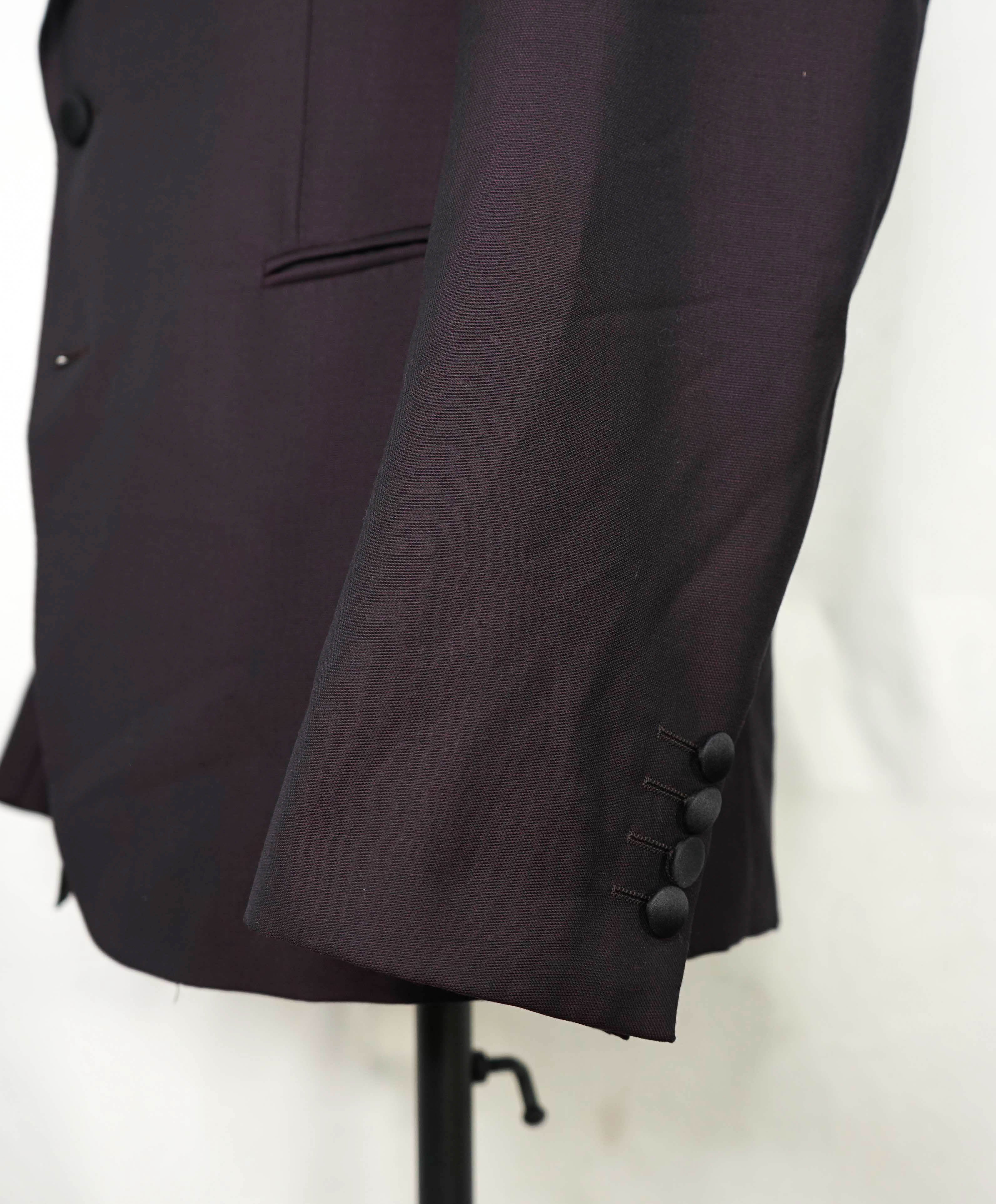 $1,995 ARMANI COLLEZIONI - "M Line" 2-Btn Burgundy Dinner Jacket Blazer - 42R