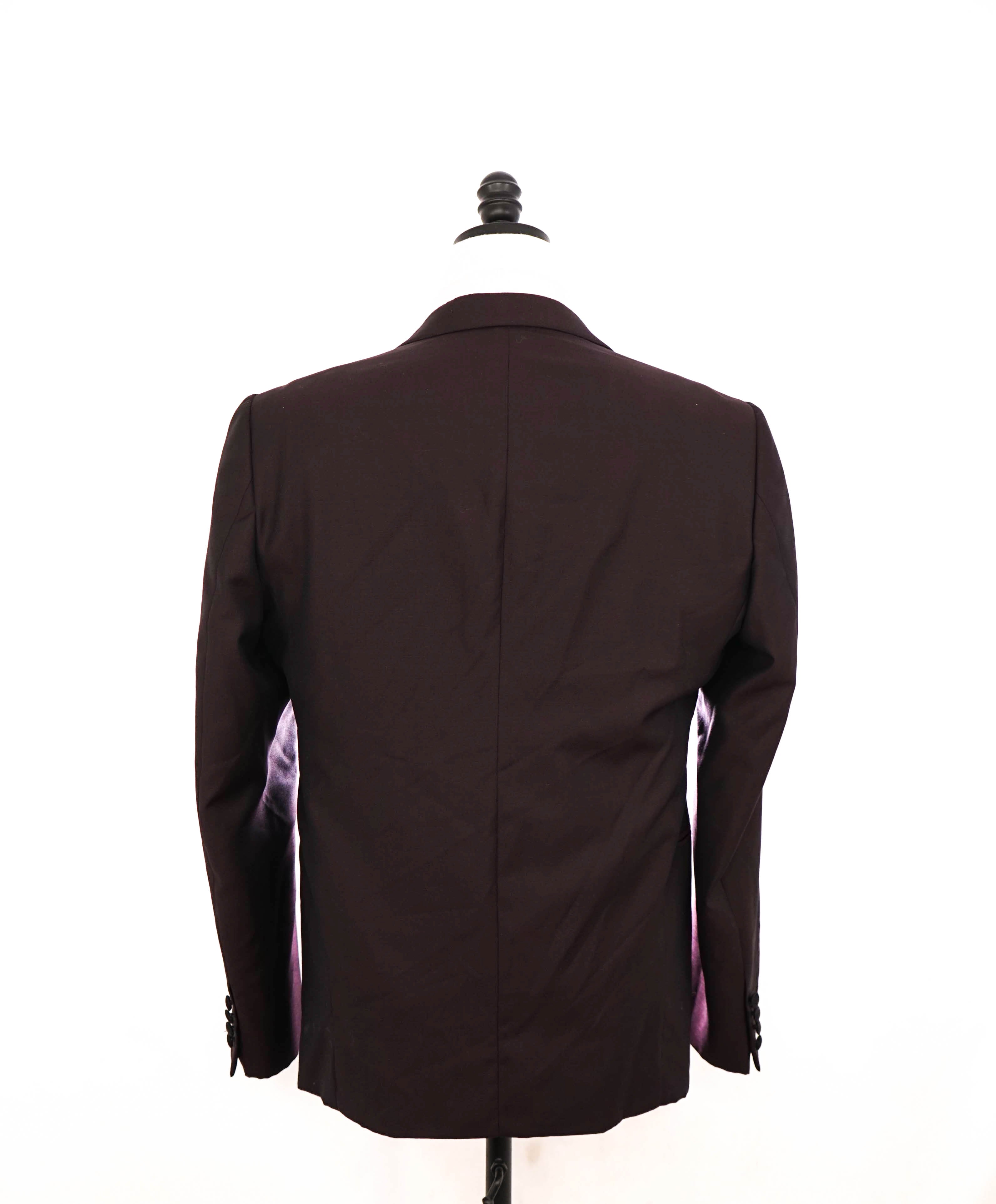 $1,995 ARMANI COLLEZIONI - "M Line" 2-Btn Burgundy Dinner Jacket Blazer - 42R