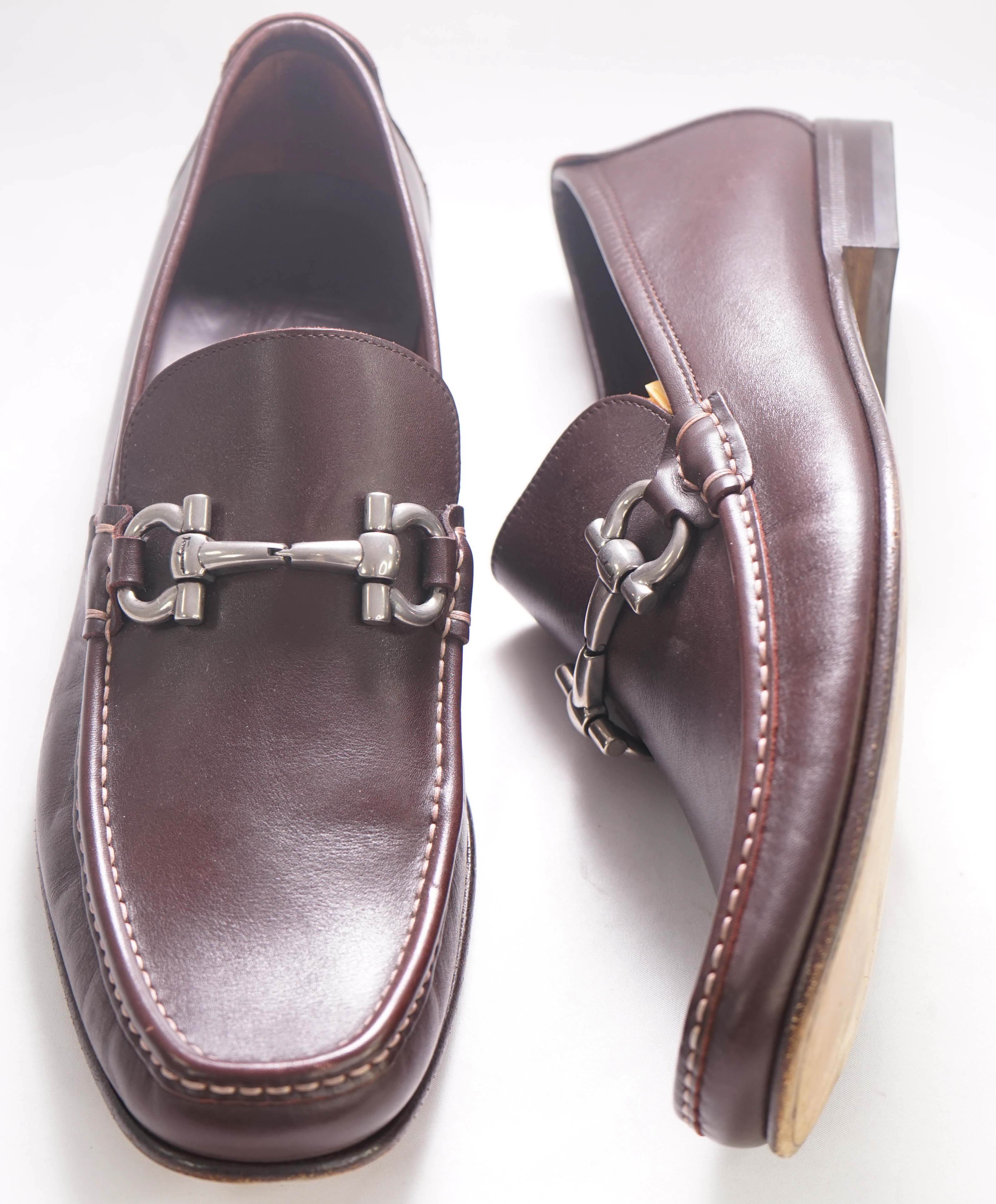 $700 SALVATORE FERRAGAMO - "GIORDANO" Brown Leather Loafer- 11B