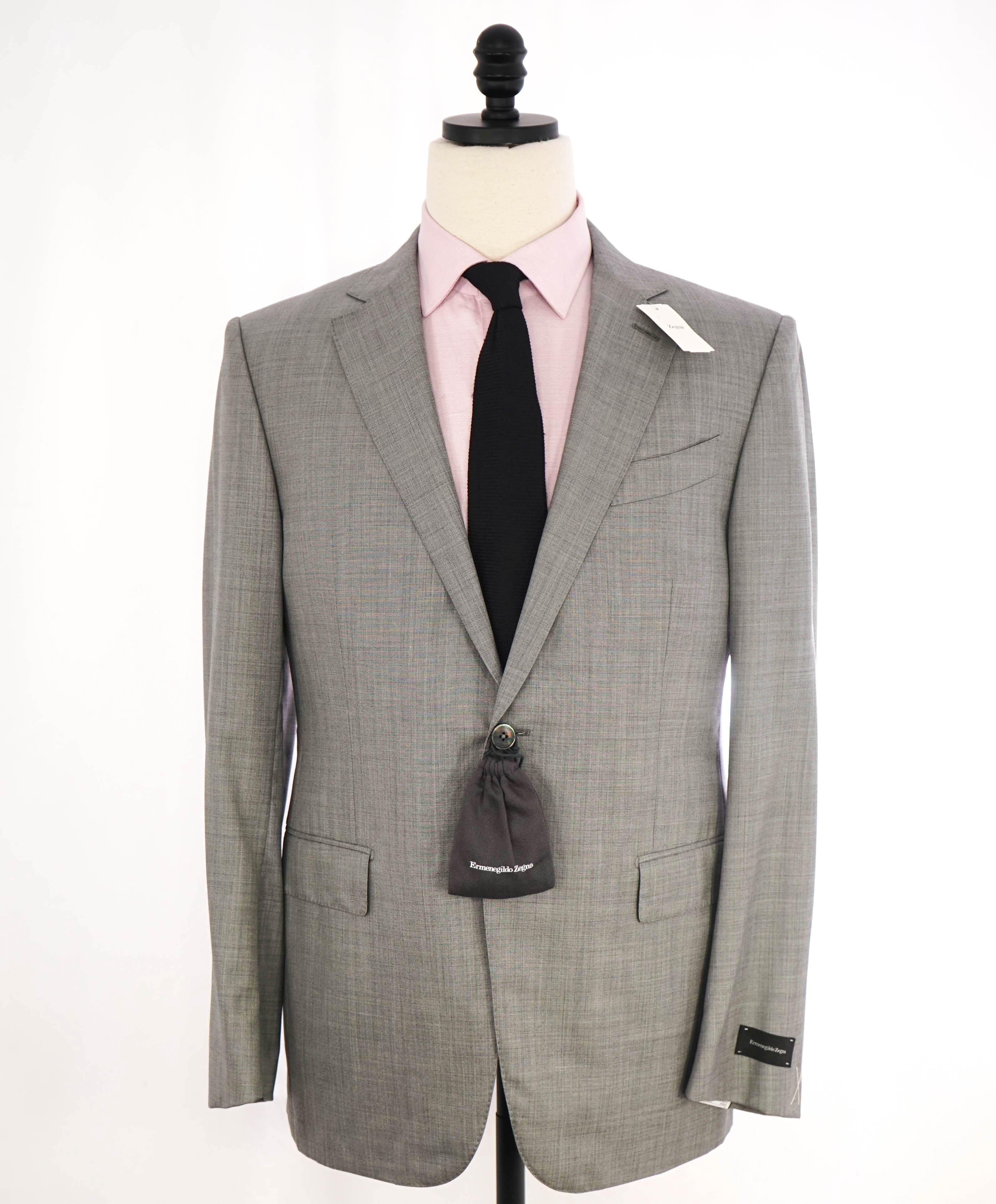 $3,495 ERMENEGILDO ZEGNA -"TROFEO 600" Gray Textured Blazer - 42R