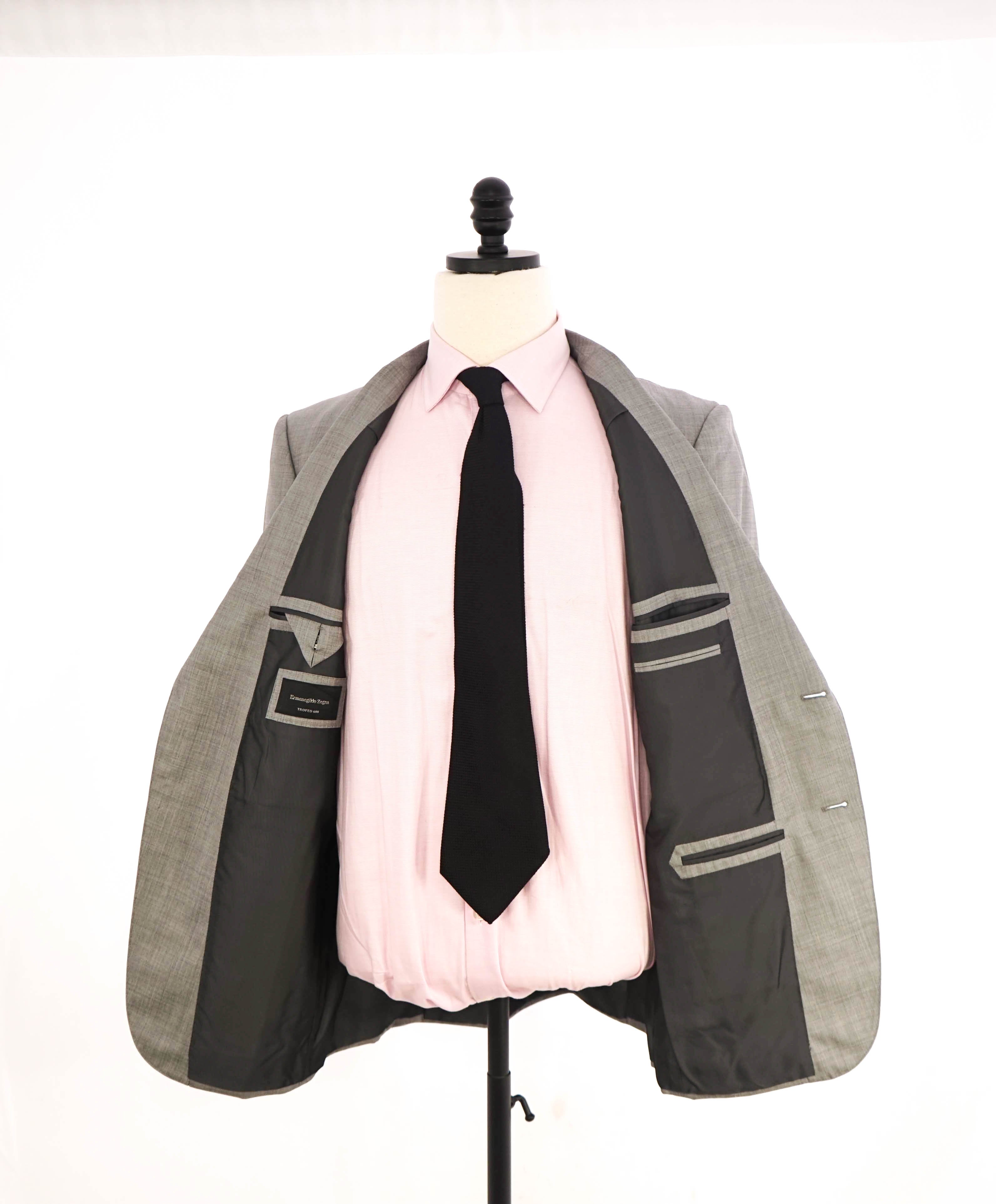 $3,495 ERMENEGILDO ZEGNA -"TROFEO 600" Gray Textured Blazer - 42R