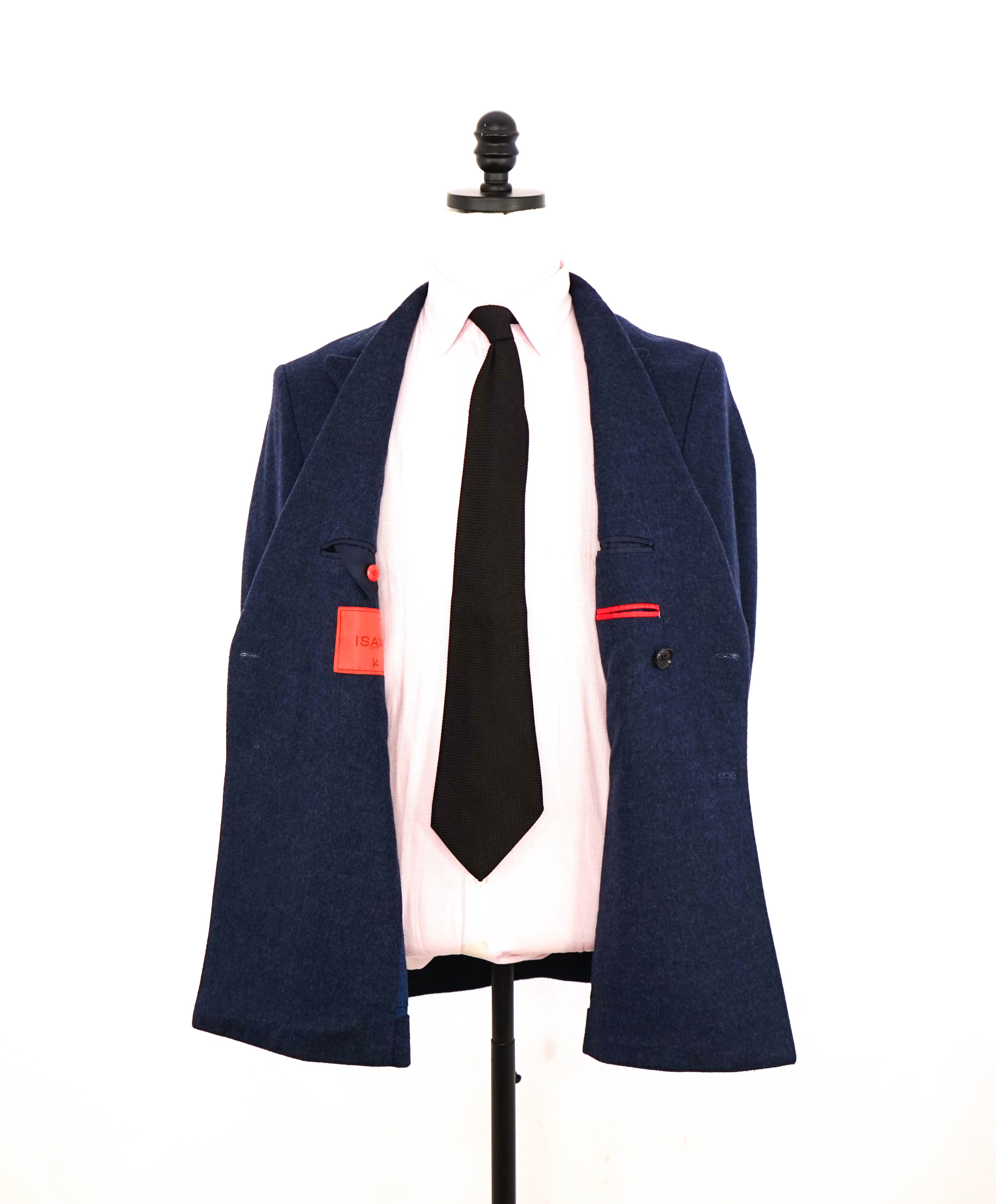 $2,995 ISAIA - Double Breasted CASHMERE Wool Blue Blazer - 40R