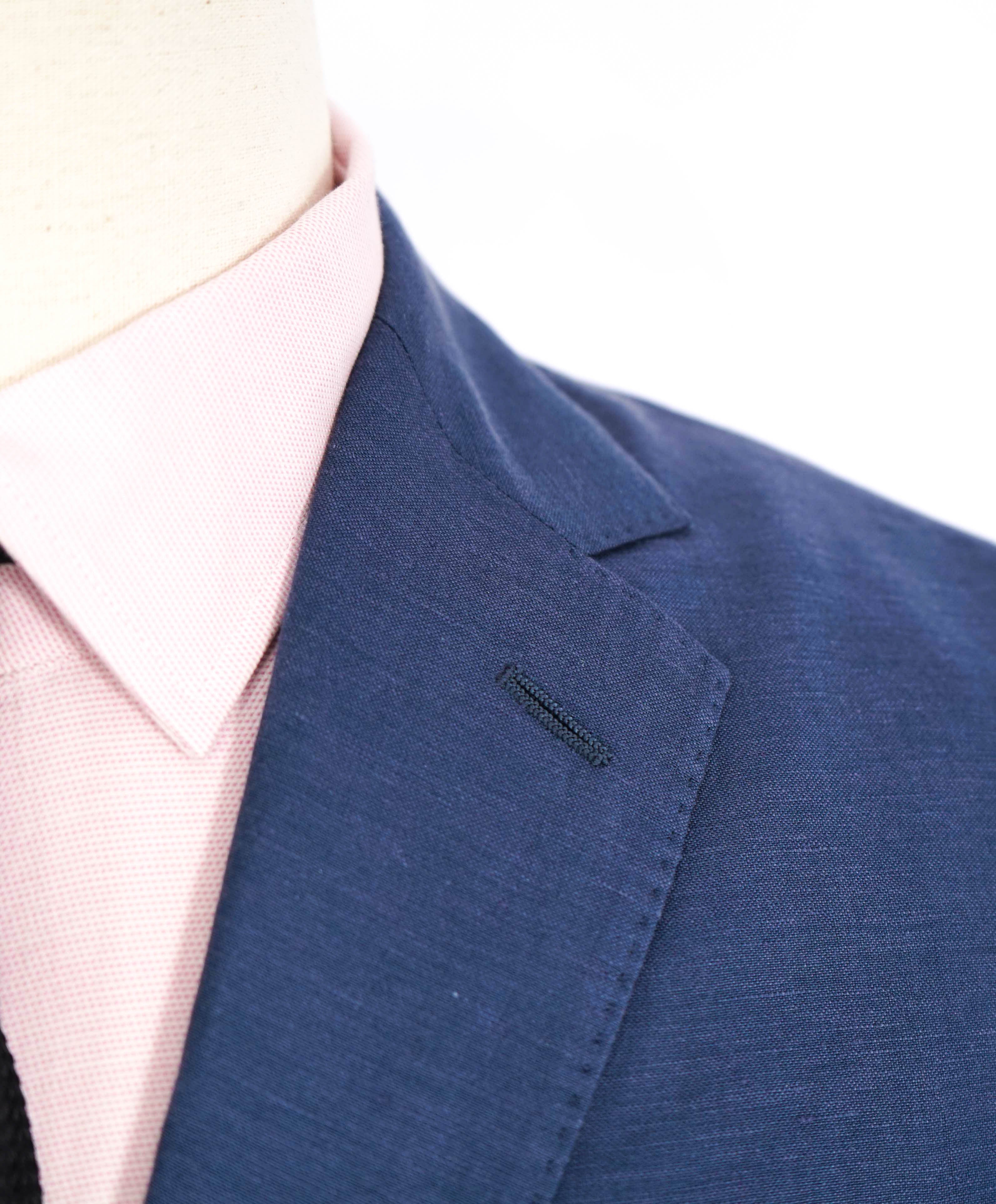 $2,395 RALPH LAUREN PURPLE LABEL - Blue SILK/LINEN Blazer - 36S