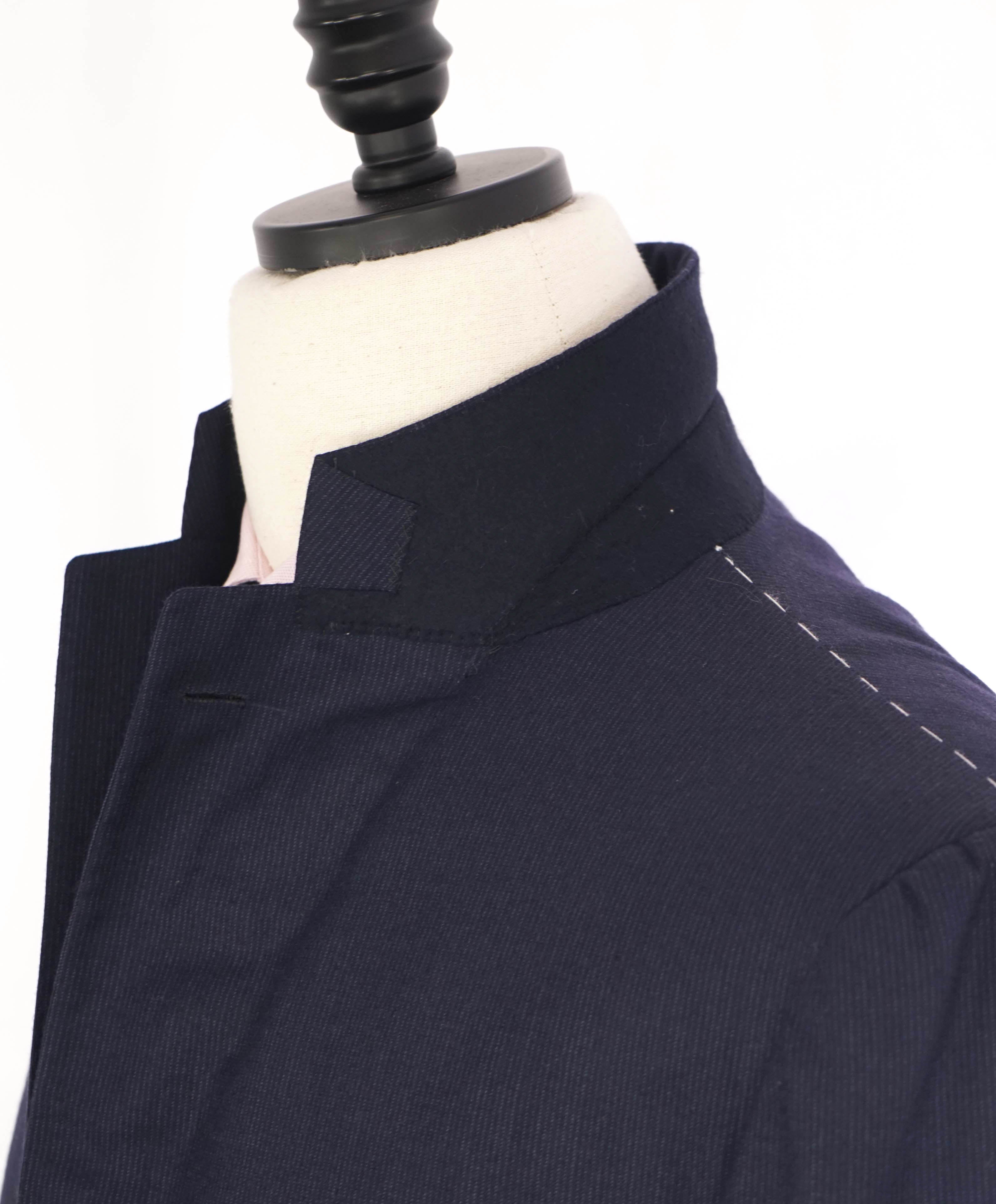 $10,000 KITON - "DIAMANTE BLUE" Iconic Textured Navy Suit 2-3 Button Roll Lapel - 42R