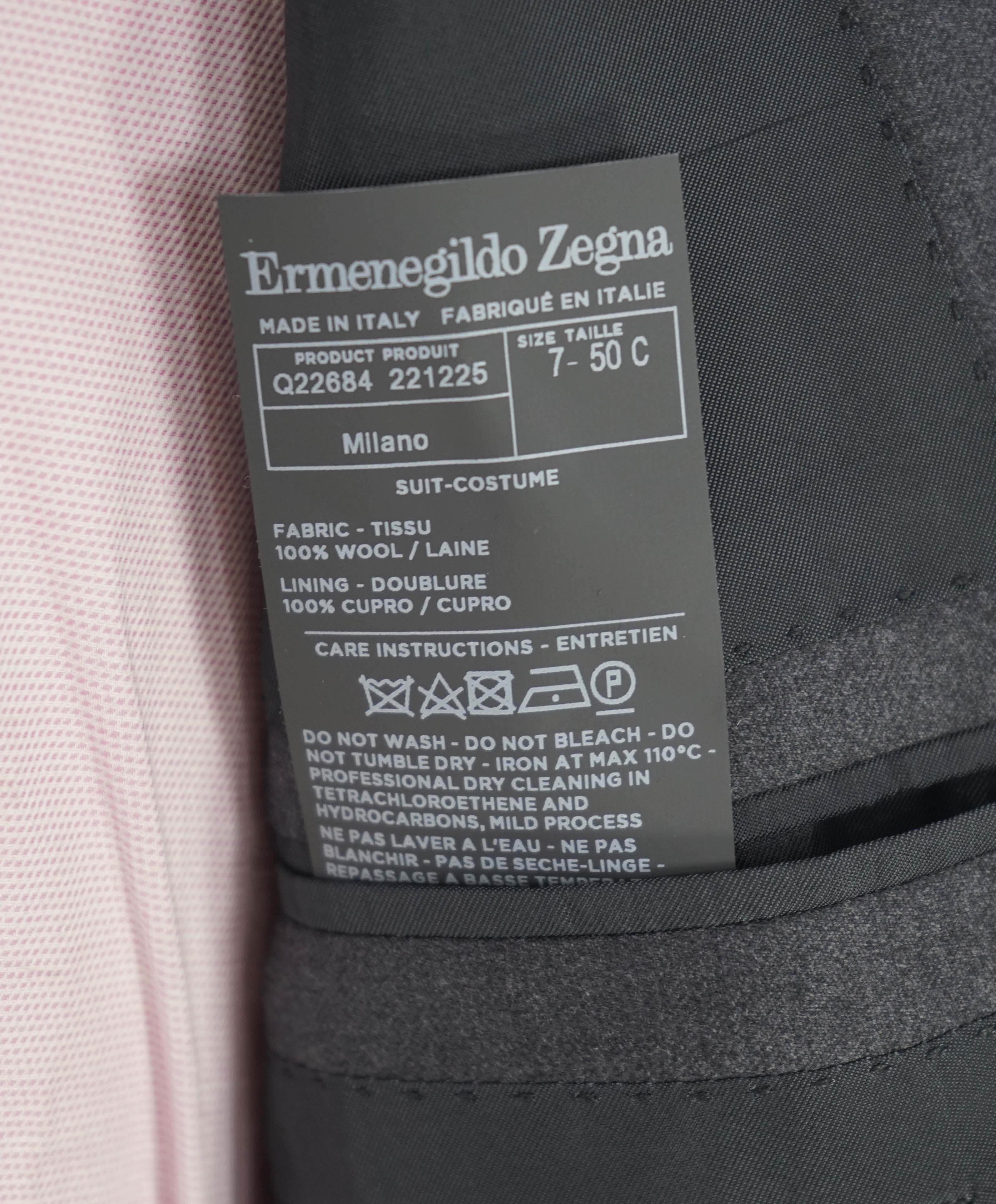 $3,250 ERMENEGILDO ZEGNA - "TROFEO" Solid Gray Blazer - 40S