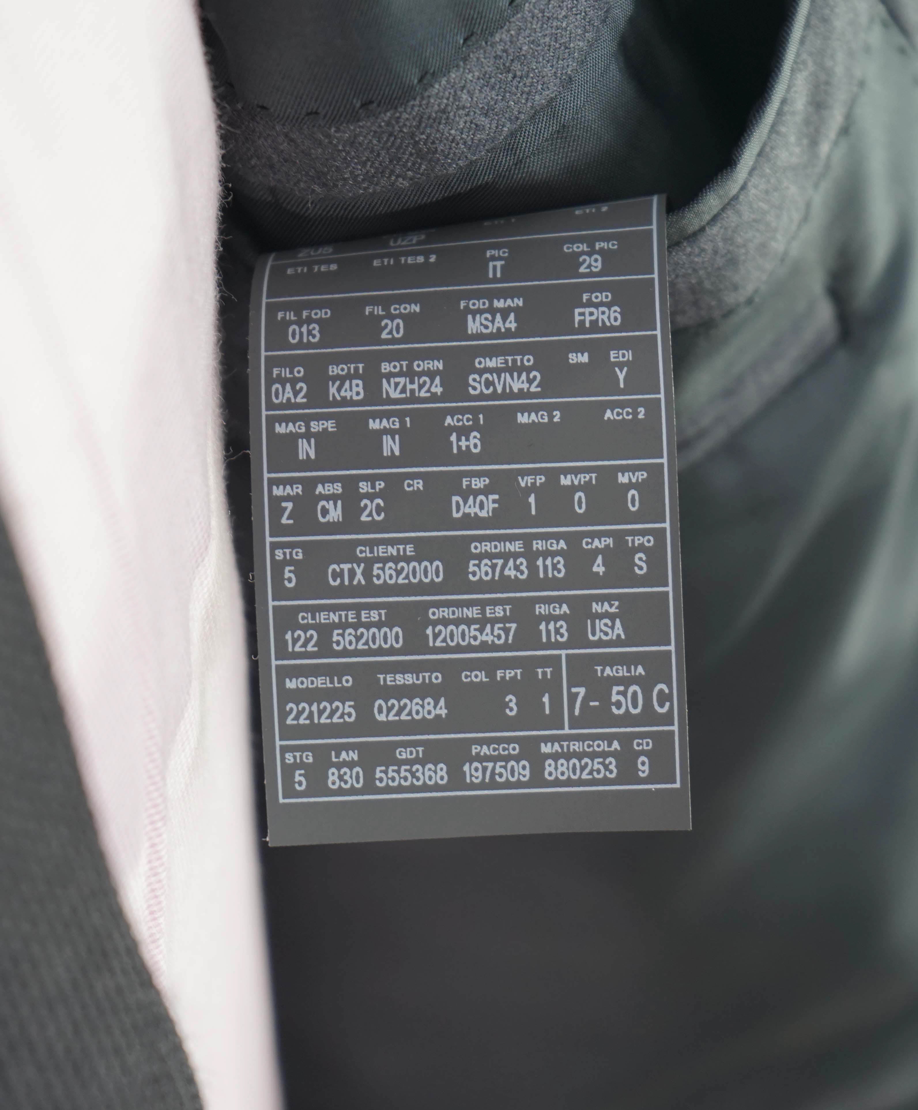 $3,250 ERMENEGILDO ZEGNA - "TROFEO" Solid Gray Blazer - 40S