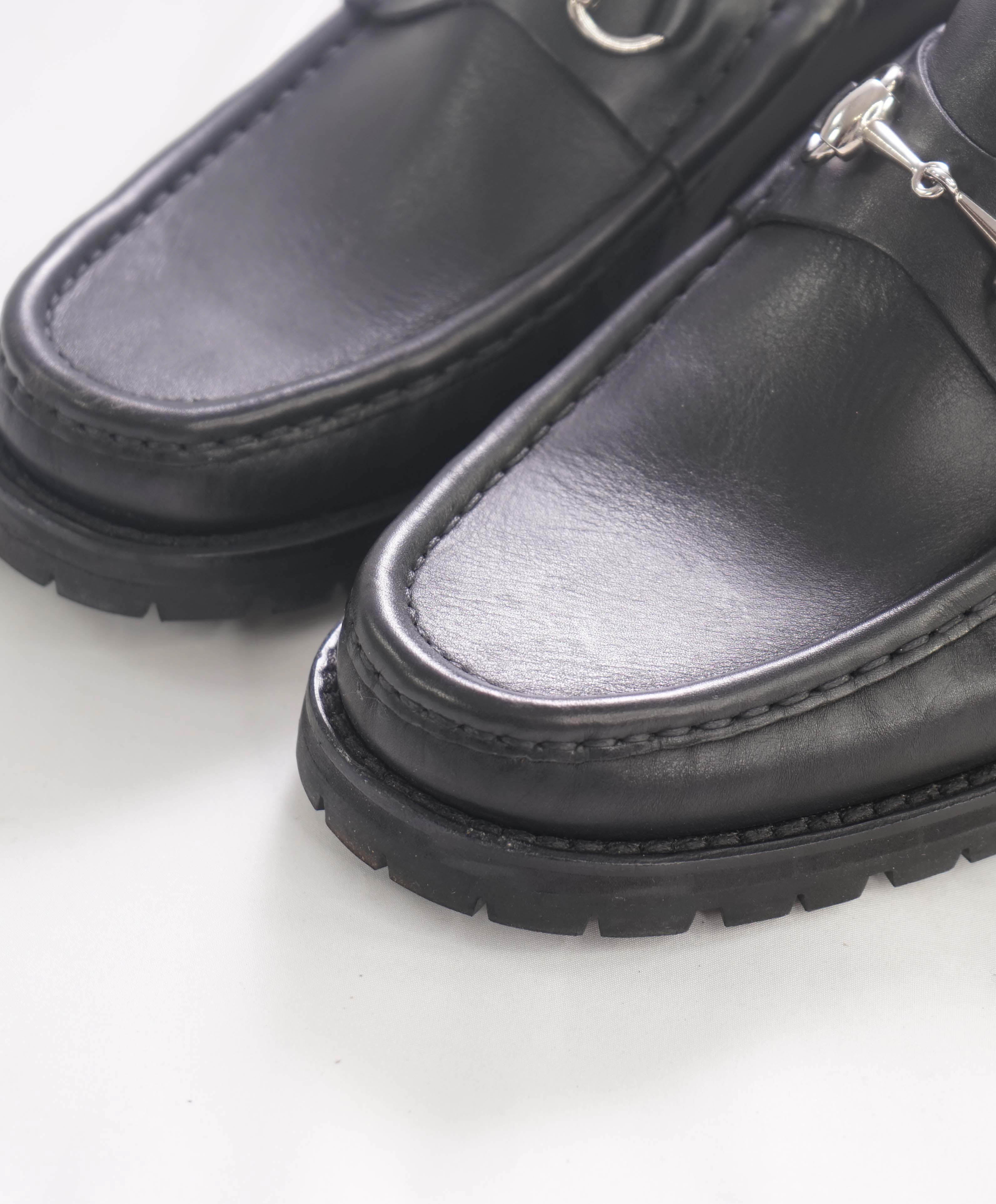 GUCCI - Horse-bit Loafers Black Iconic Style - 9.5US (9 G Stamped On Shoe)