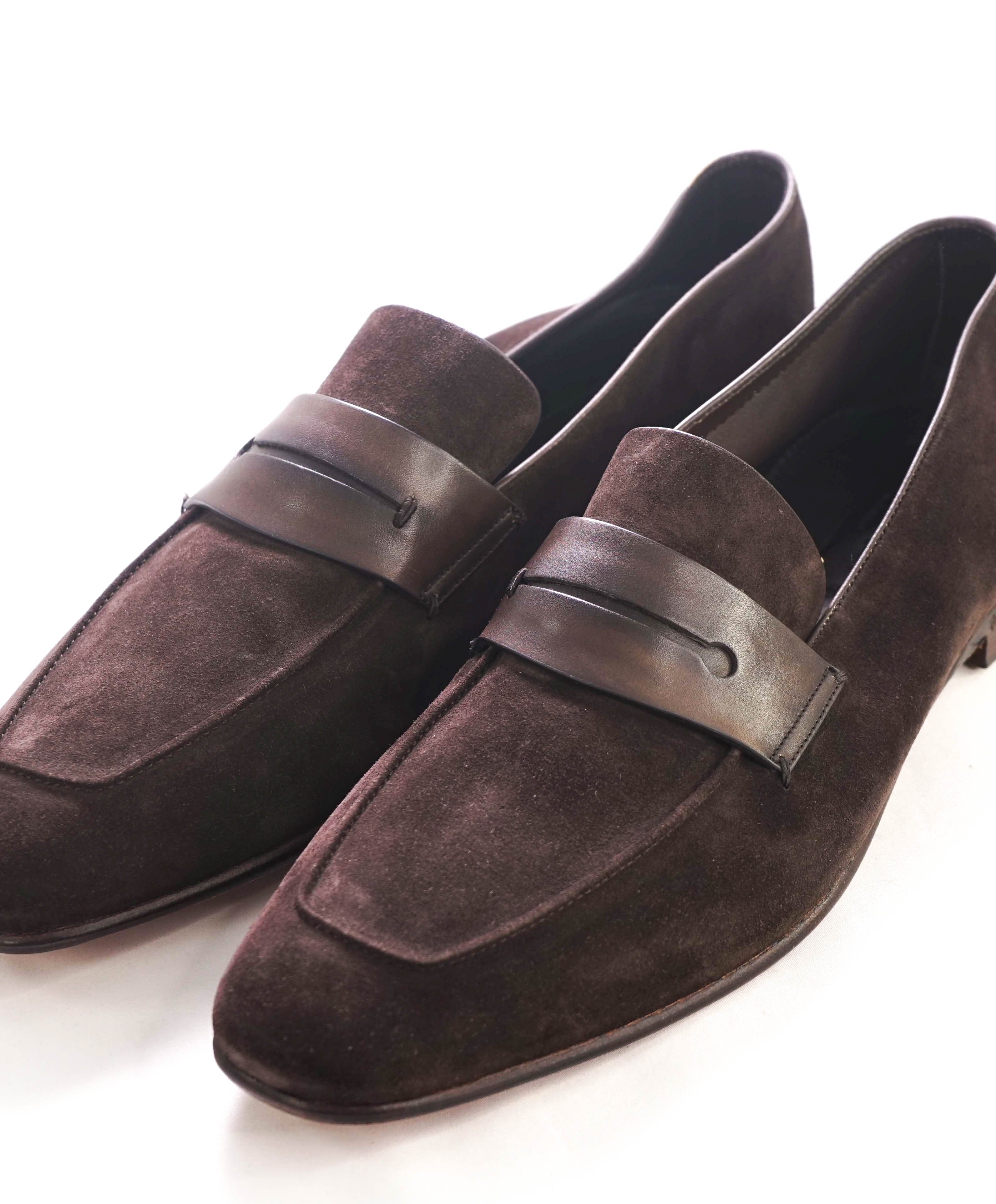 $960 ERMENEGILDO ZEGNA - Brown Penny Loafers - 13 US 12EU