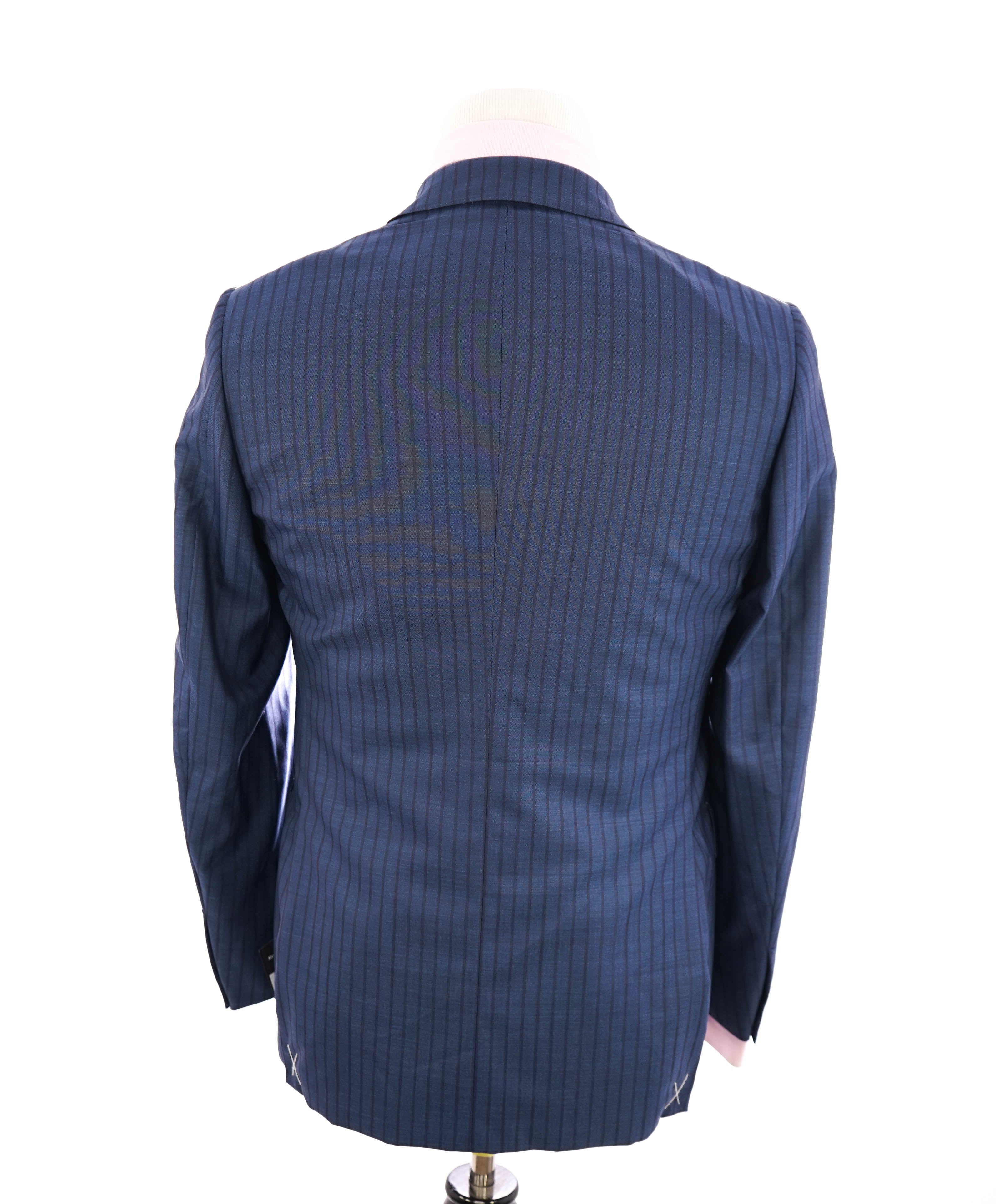 $3,995 ERMENEGILDO ZEGNA -"TROFEO 600" *Chalk Stripe* Blue Silk Suit - 38R