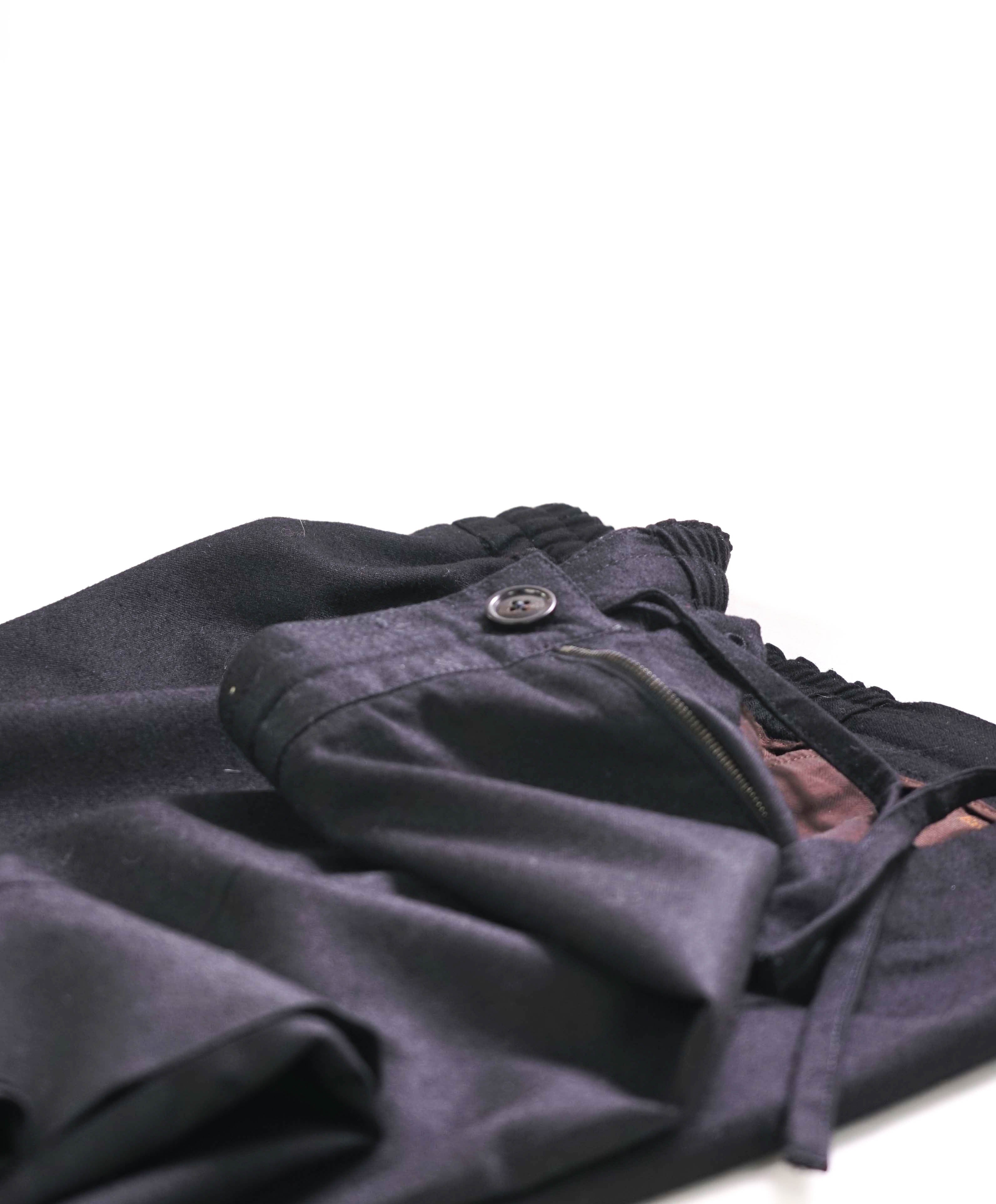 $1,395 ERMENEGILDO ZEGNA COUTURE XXX - Black Wool Jogger Pants - 32W (48EU)