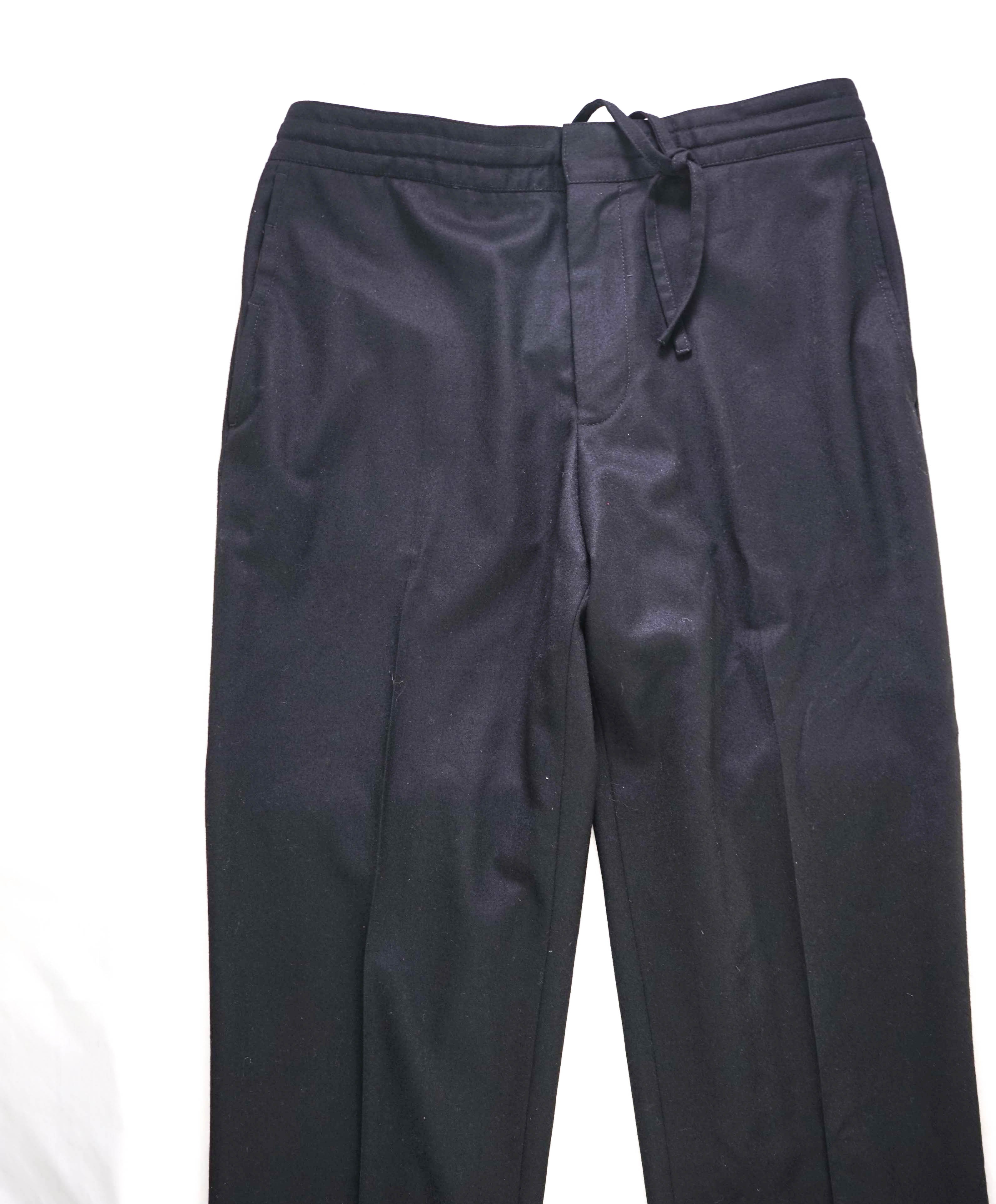$1,395 ERMENEGILDO ZEGNA COUTURE XXX - Black Wool Jogger Pants - 32W (48EU)