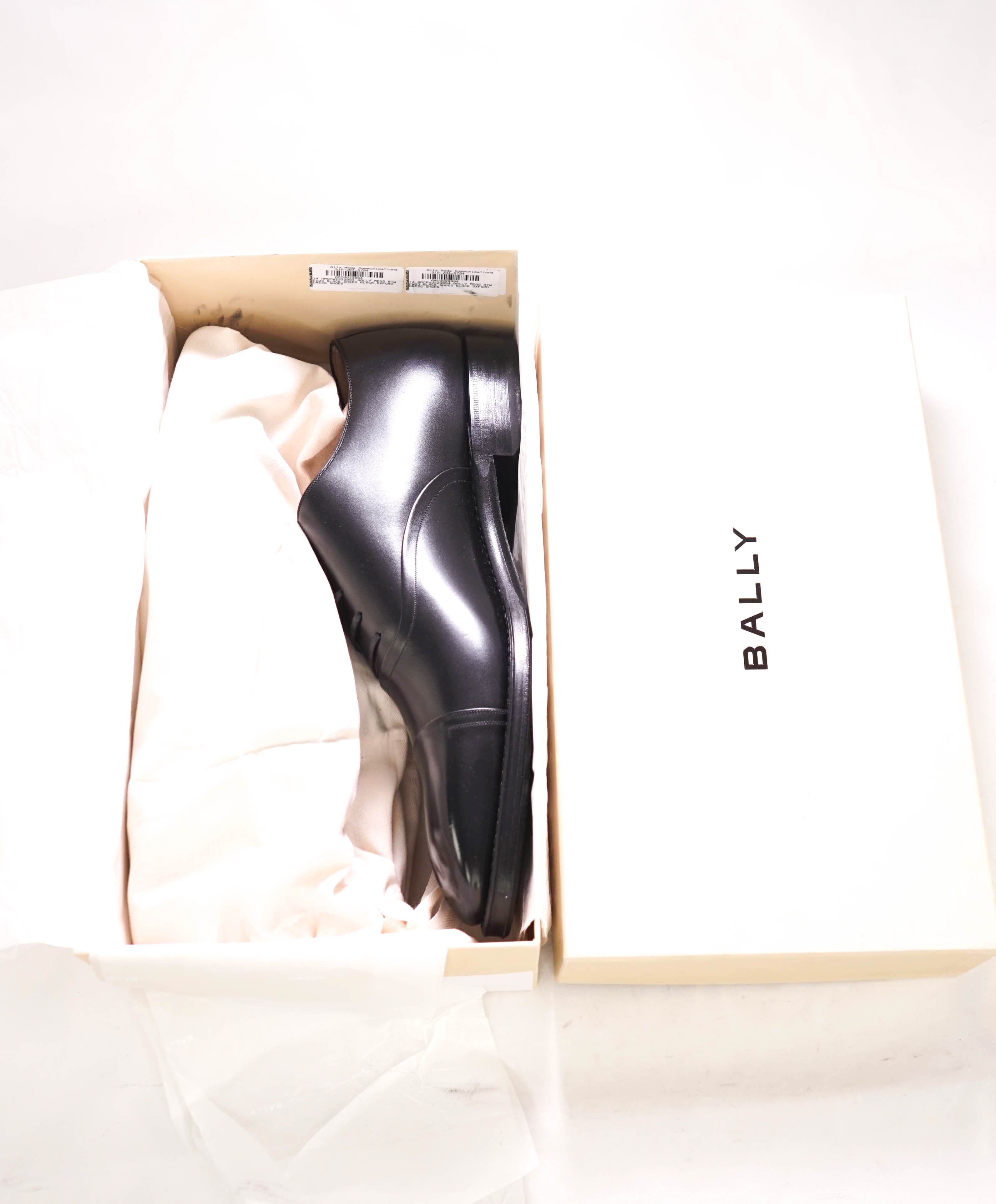 $1,200 BALLY - "SELBY" Goodyear Welt SCRIBE Black Hand Made Oxfords - 14 US (13 UK)