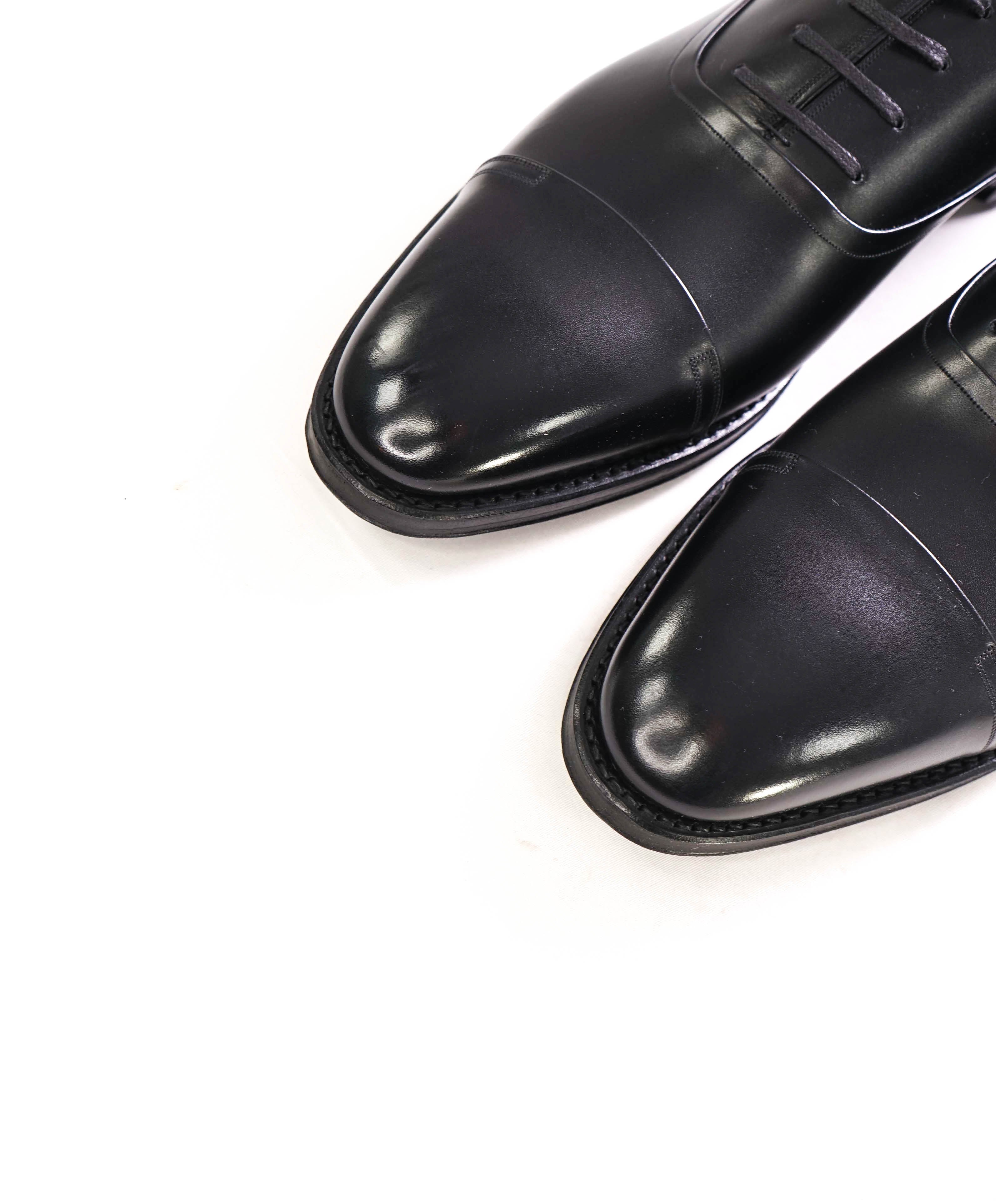 $1,200 BALLY - "SELBY" Goodyear Welt SCRIBE Black Hand Made Oxfords - 14 US (13 UK)