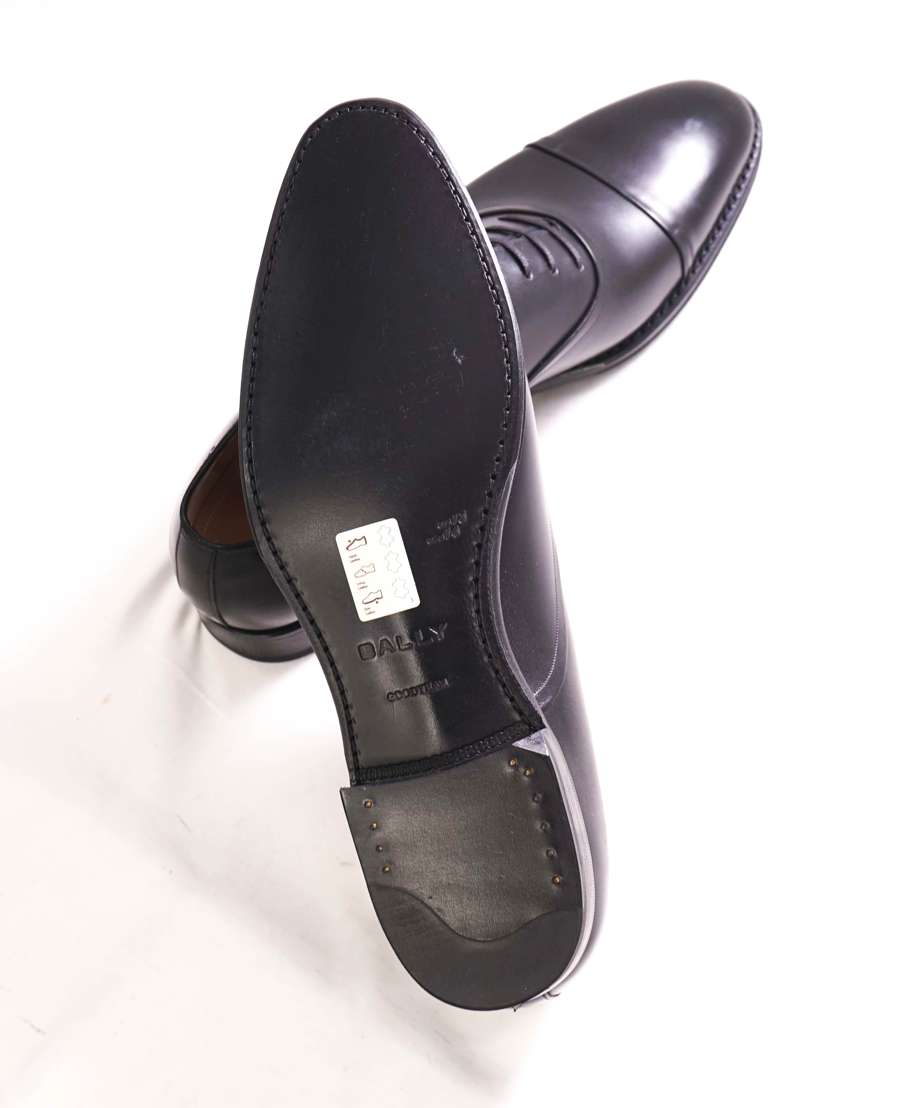 $1,200 BALLY - "SELBY" Goodyear Welt SCRIBE Black Hand Made Oxfords - 14 US (13 UK)