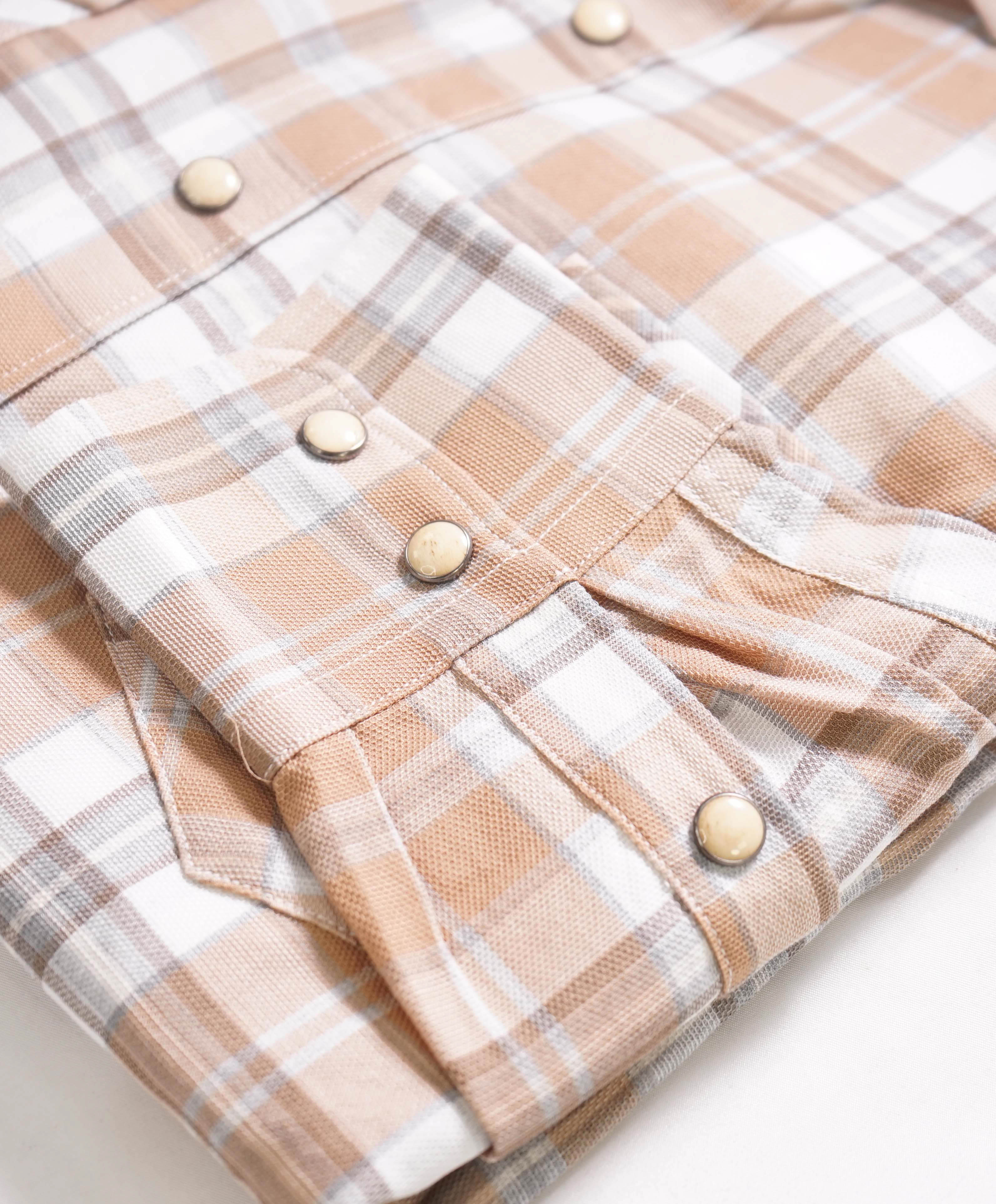 $495 ELEVENTY - *SNAP FRONT* Neutral Cotton Dress Shirt - XXL (43)
