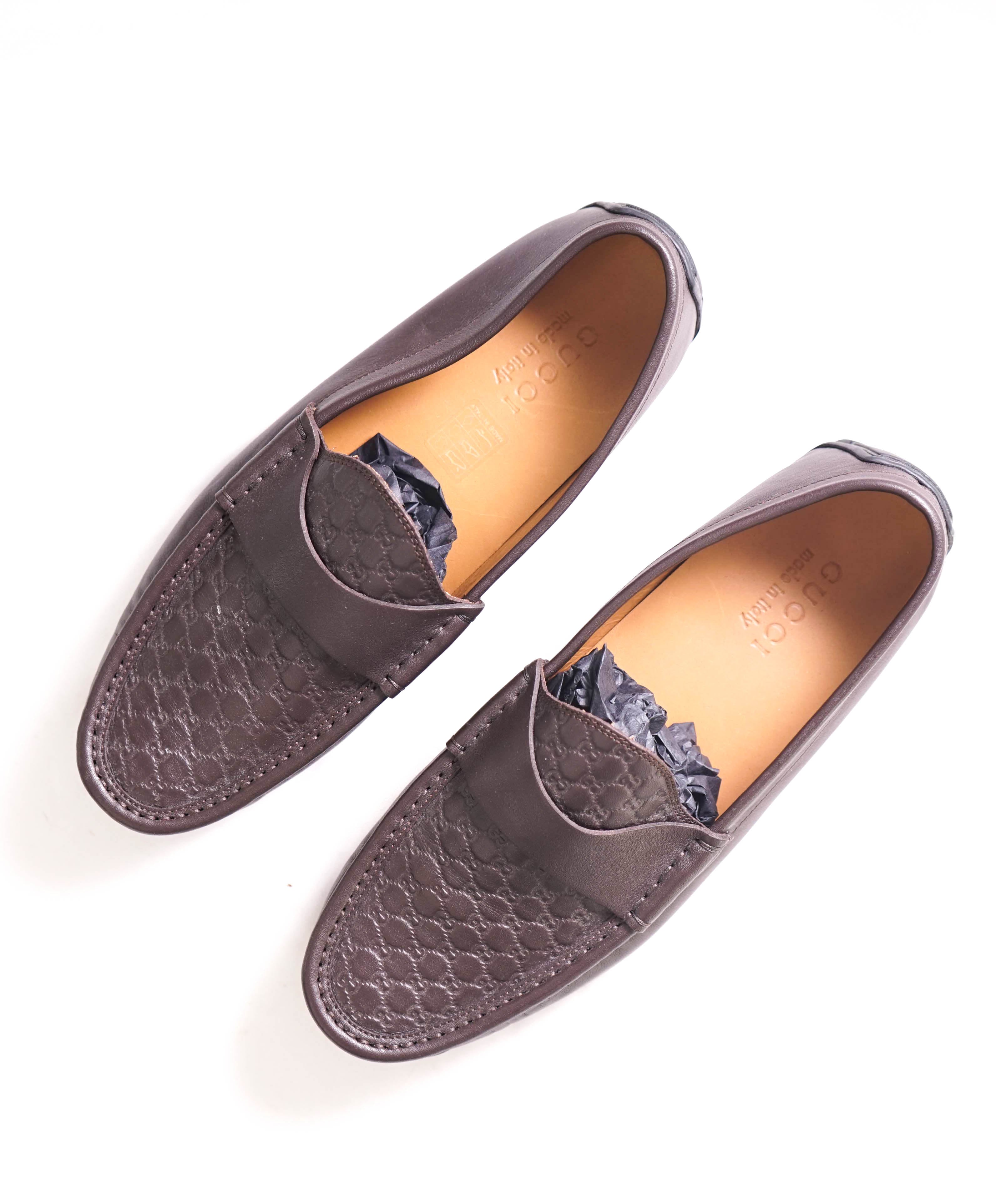 $920 GUCCI - "GG Guccissima" Brown Leather Loafers - 8 US (7.5G)