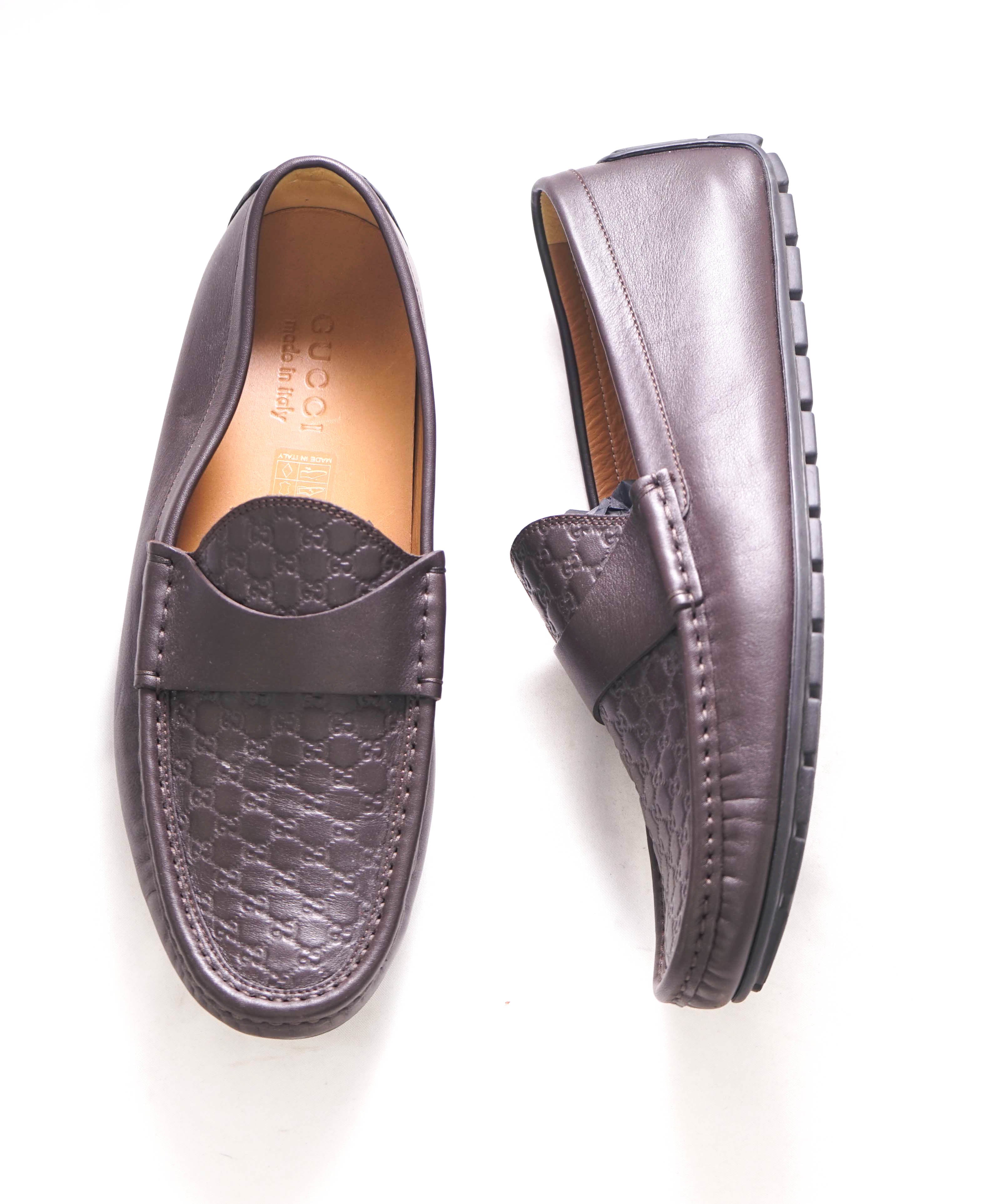 $920 GUCCI - "GG Guccissima" Brown Leather Loafers - 8 US (7.5G)