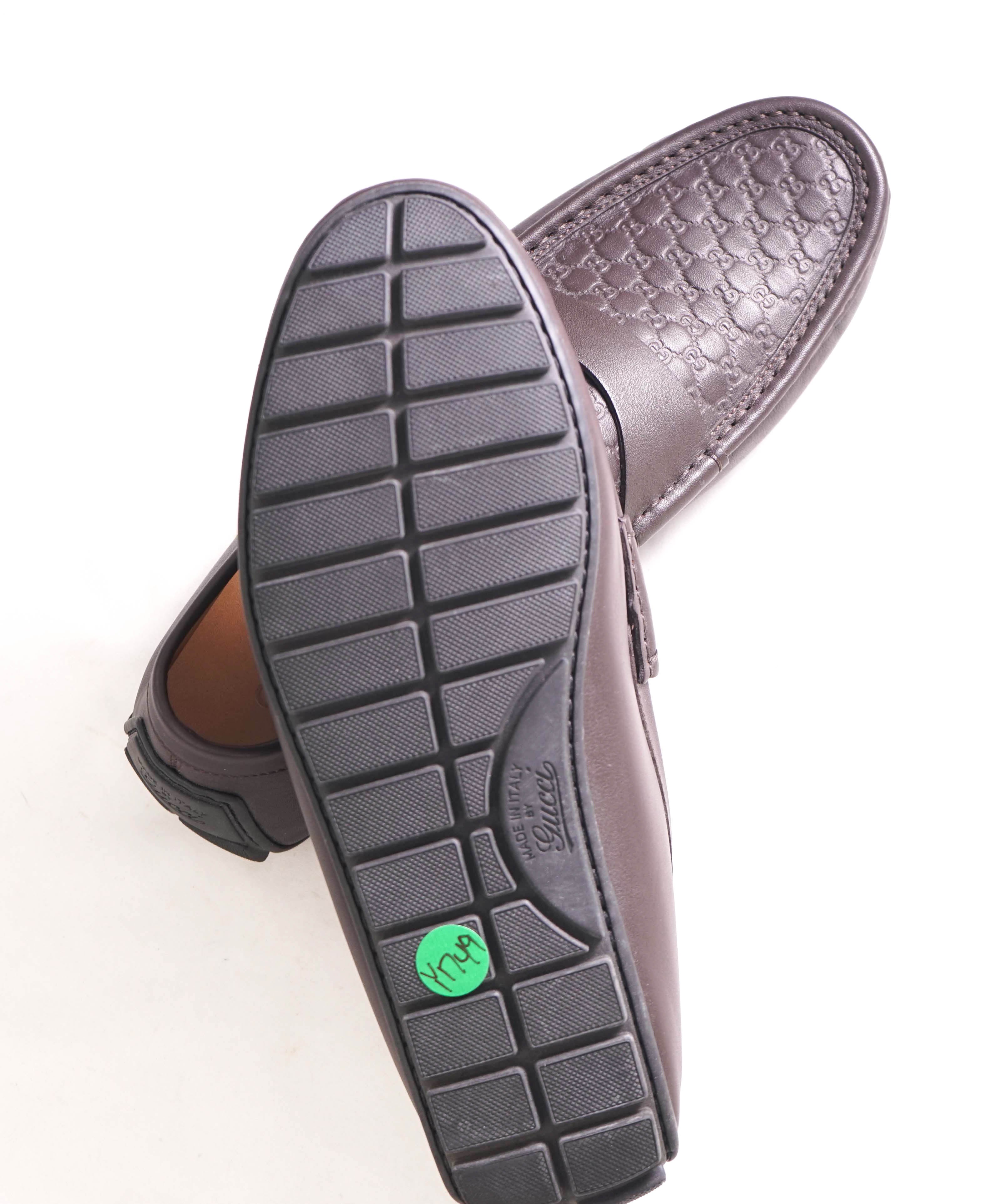 $920 GUCCI - "GG Guccissima" Brown Leather Loafers - 8 US (7.5G)