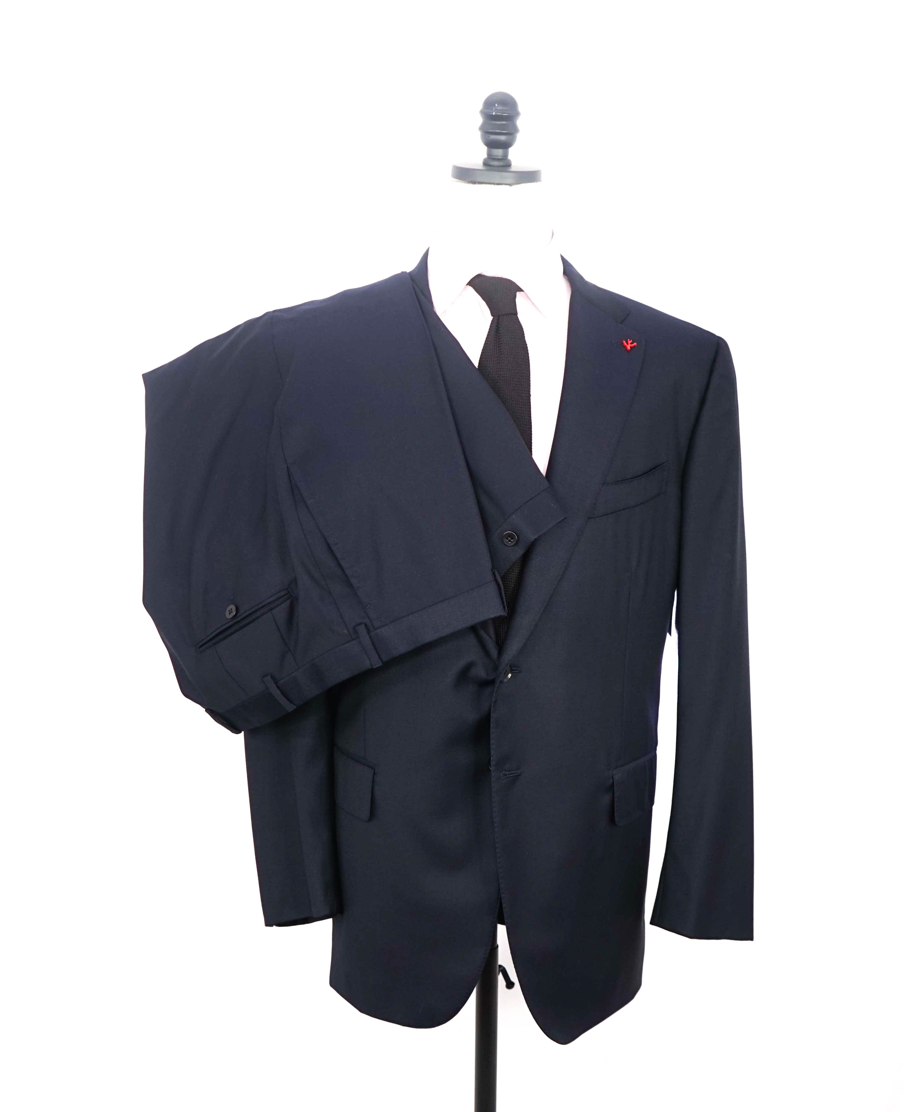 $3,750 ISAIA - Navy Blue "SANITA" *CLOSET STAPLE* Coral Pin Suit - 50R