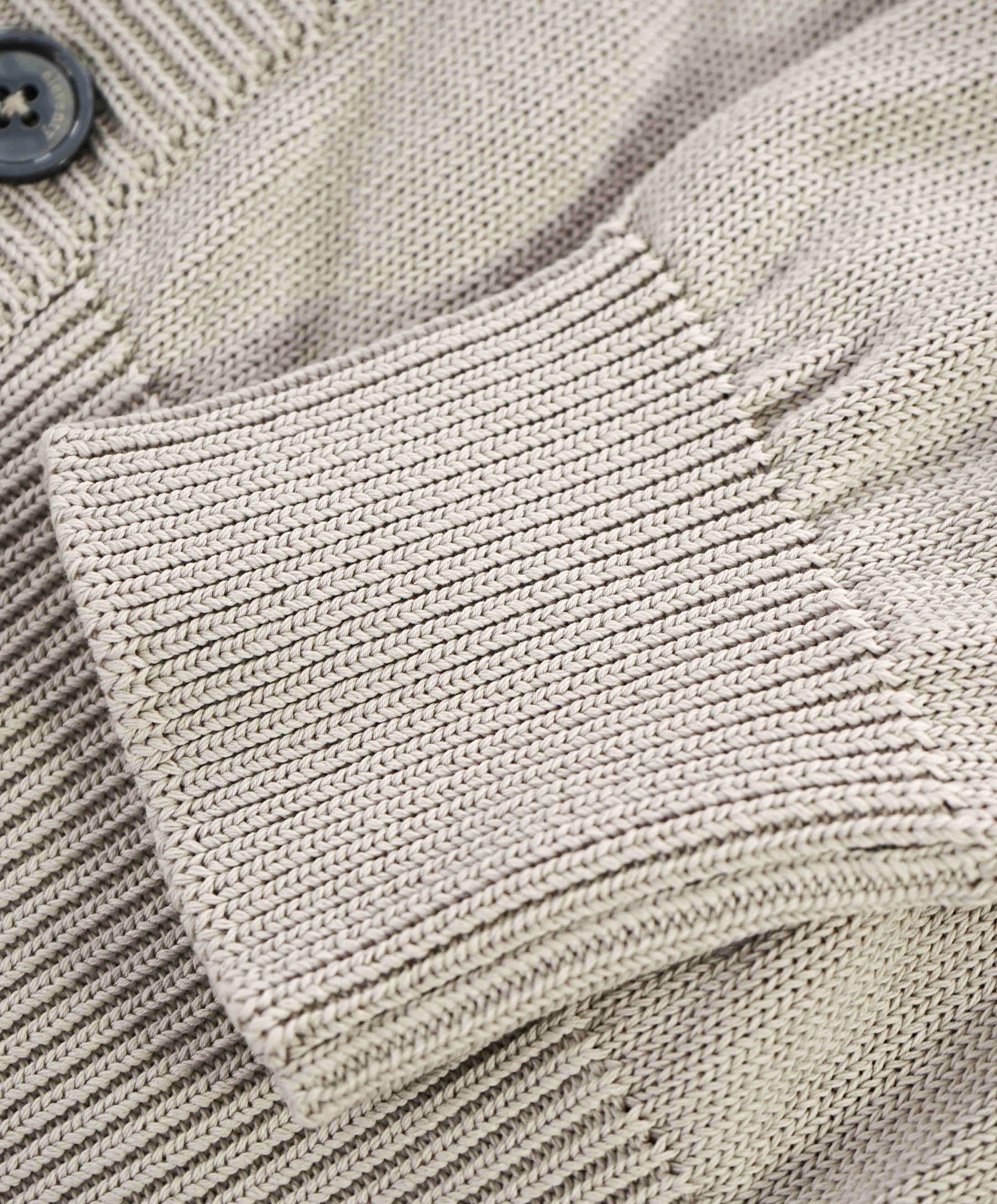 $795 ELEVENTY -Neutral Cotton MOP Button Cardigan Ribbed Sweater- Medium