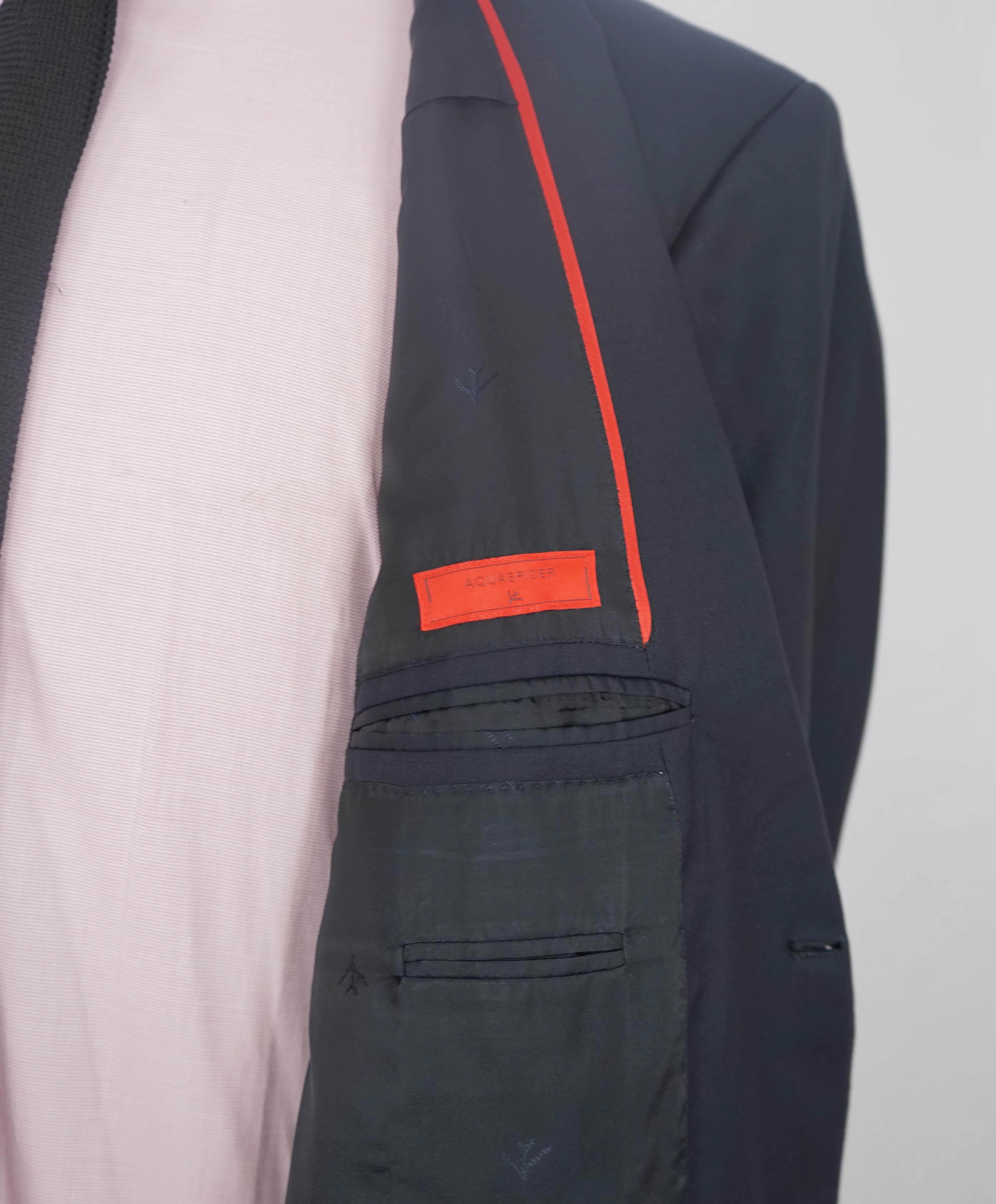 $3,750 ISAIA - Navy Blue "SANITA" *CLOSET STAPLE* Coral Pin Suit - 50R