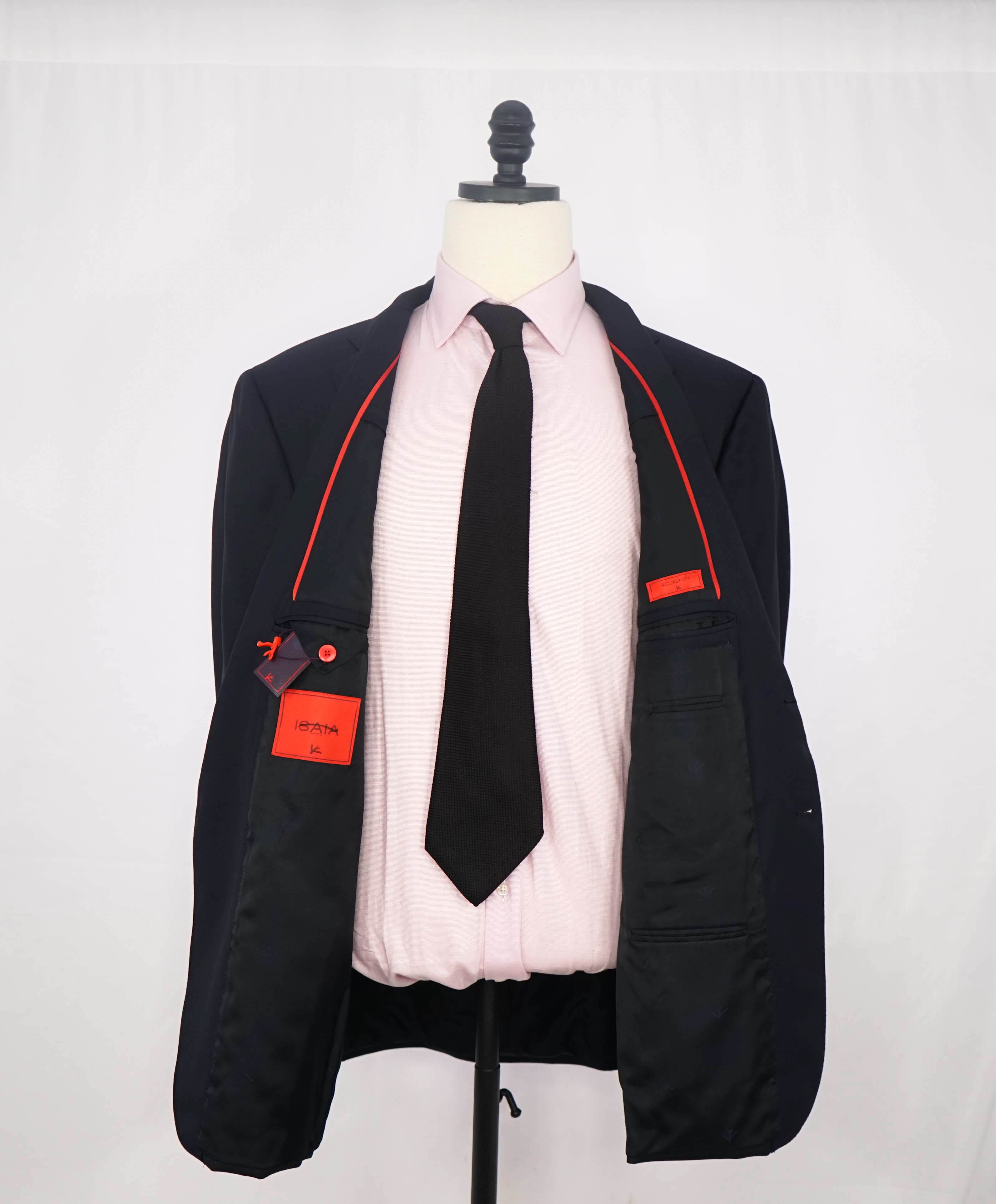 $3,750 ISAIA - Navy Blue "SANITA" *CLOSET STAPLE* Coral Pin Suit - 50R
