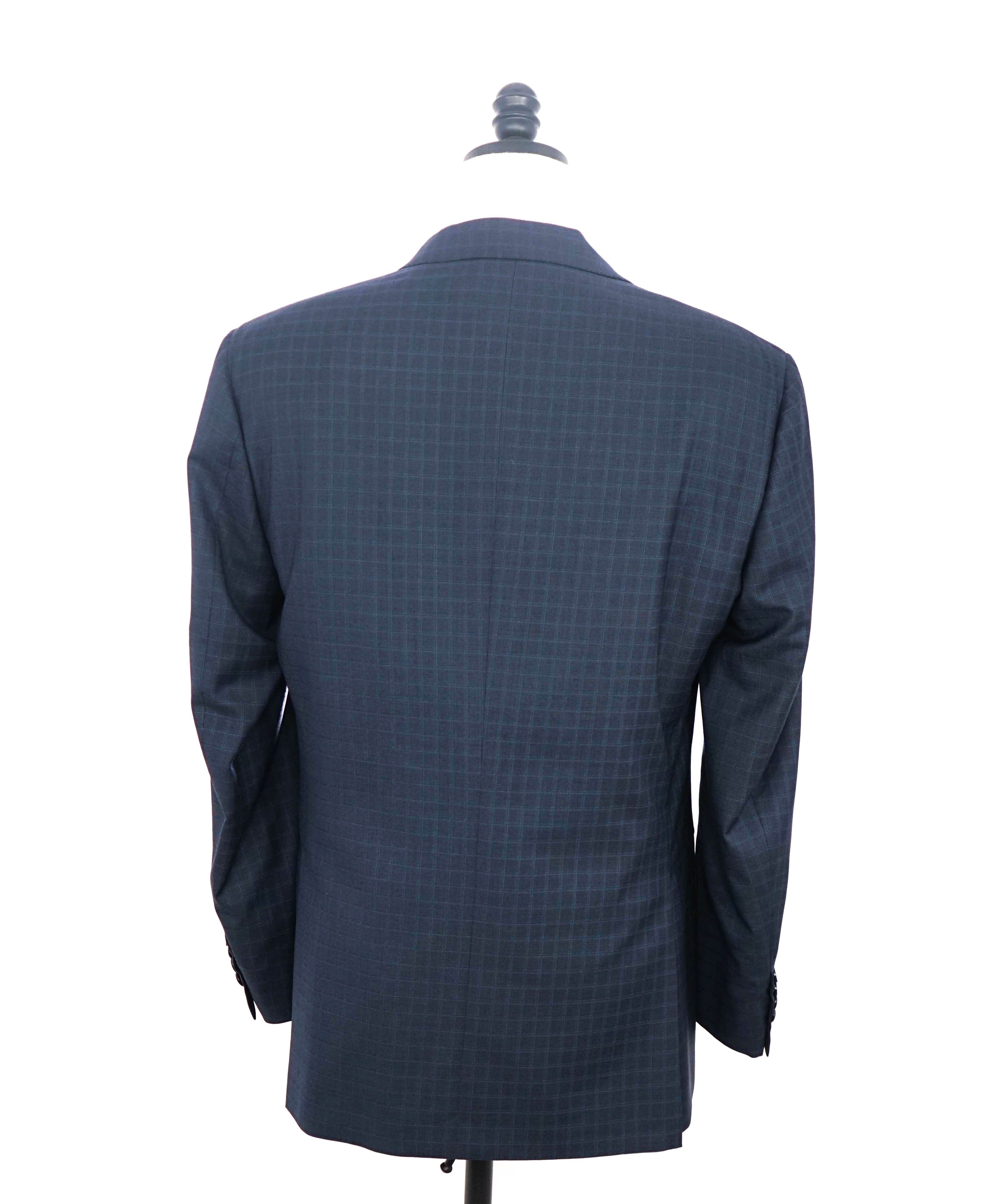 $6700 BRIONI - Blue Micro Check Notch Lapel Super 150's Suit - 42R