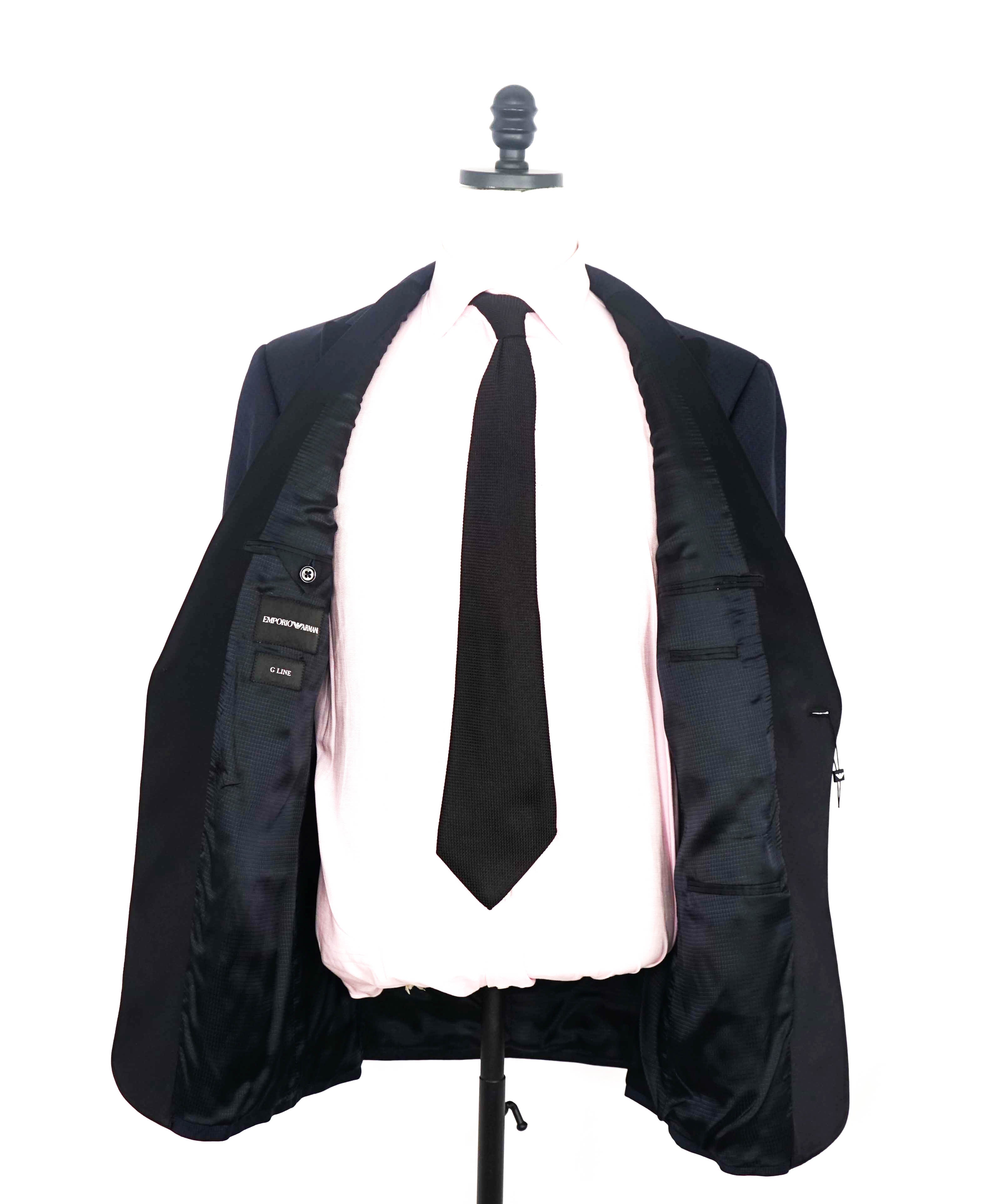 EMPORIO ARMANI- "G Line" Blue Geometric PEAK LAPEL Dinner Jacket Blazer - 42L