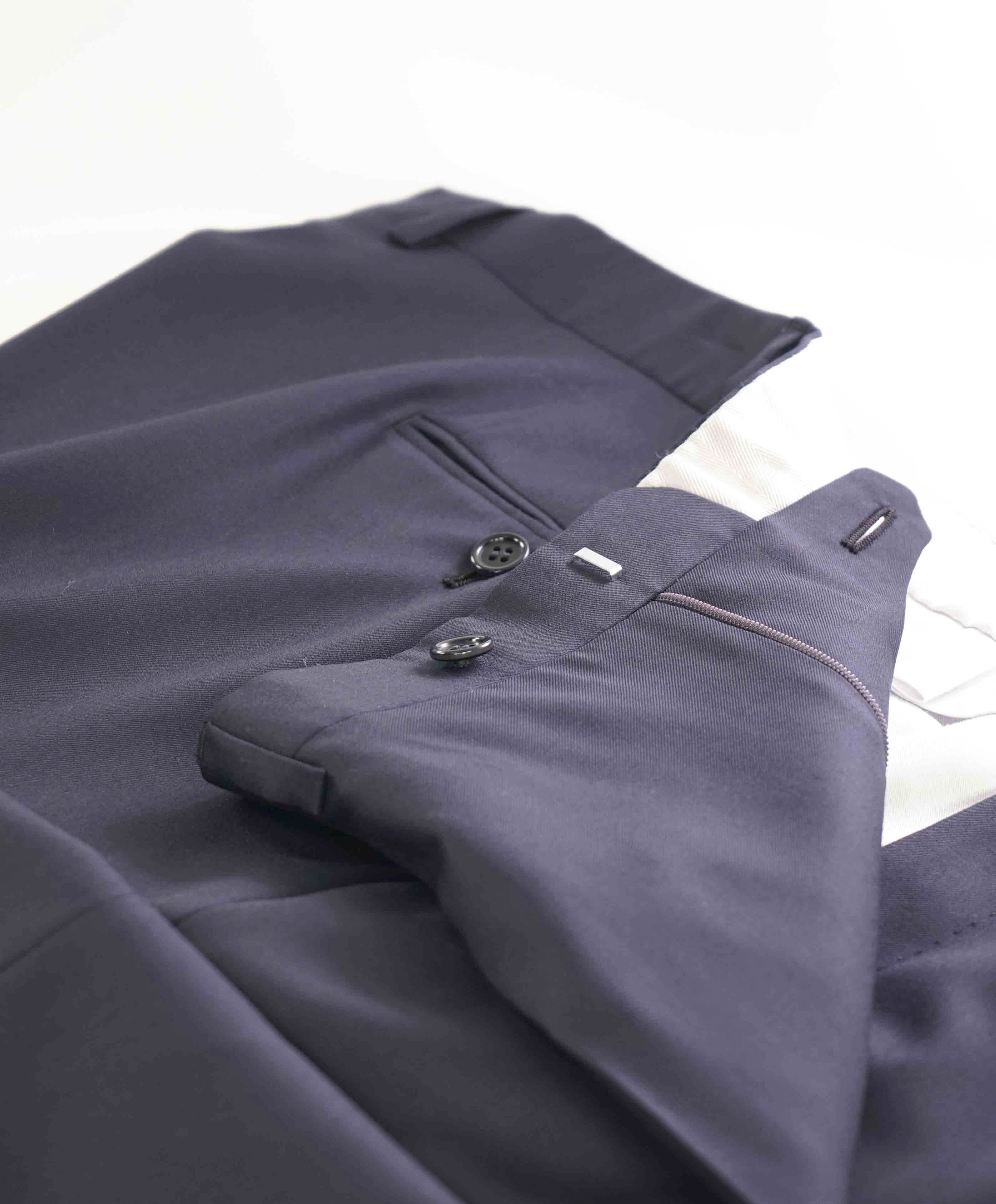 $1,050 BRIONI - **Super 160's** SILK LINED Navy Blue Dress Pants - 40W