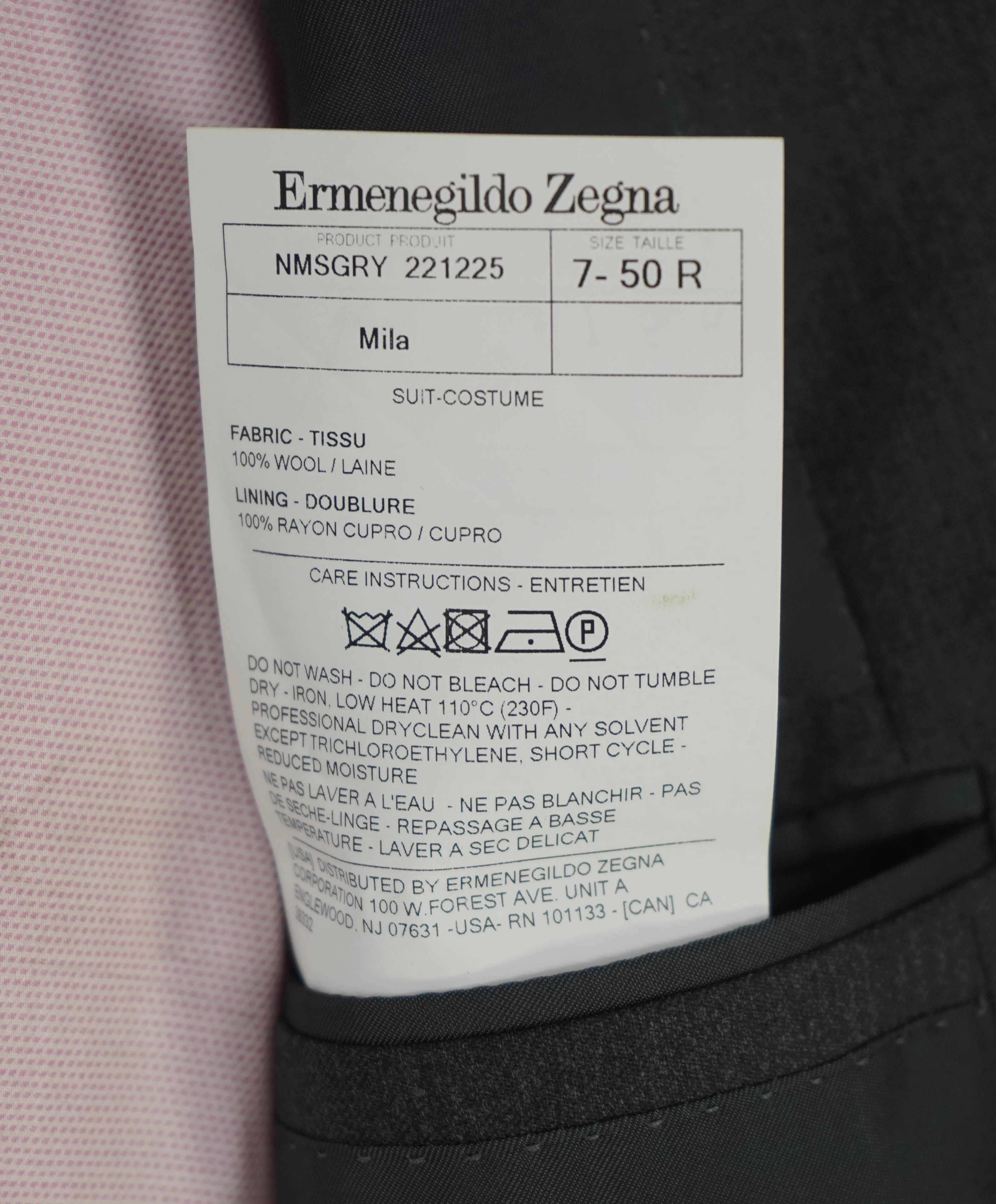 ERMENEGILDO ZEGNA - “Multiseason" Gray Solid Notch Lapel Blazer - 40R