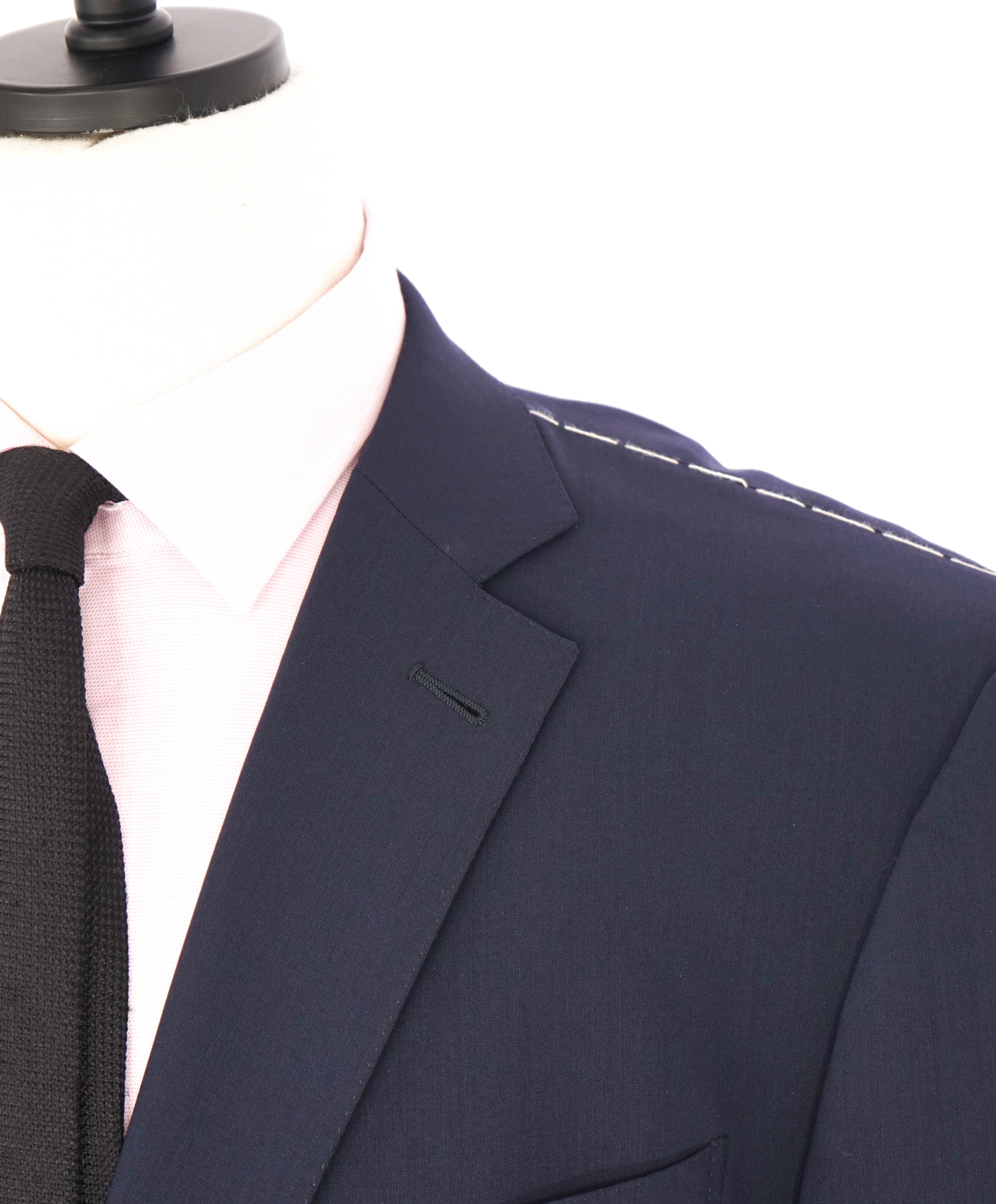 $3,495 ERMENEGILDO ZEGNA - Solid NAVY SU MISURA Wool Blazer - 50R US