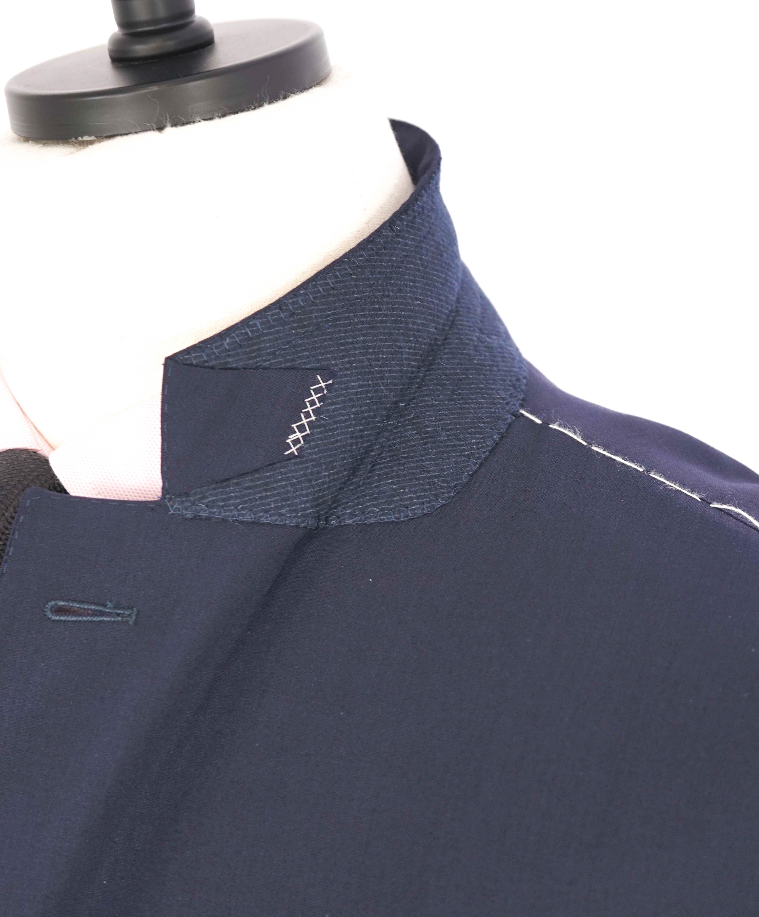 $3,495 ERMENEGILDO ZEGNA - Solid NAVY SU MISURA Wool Blazer - 50R US