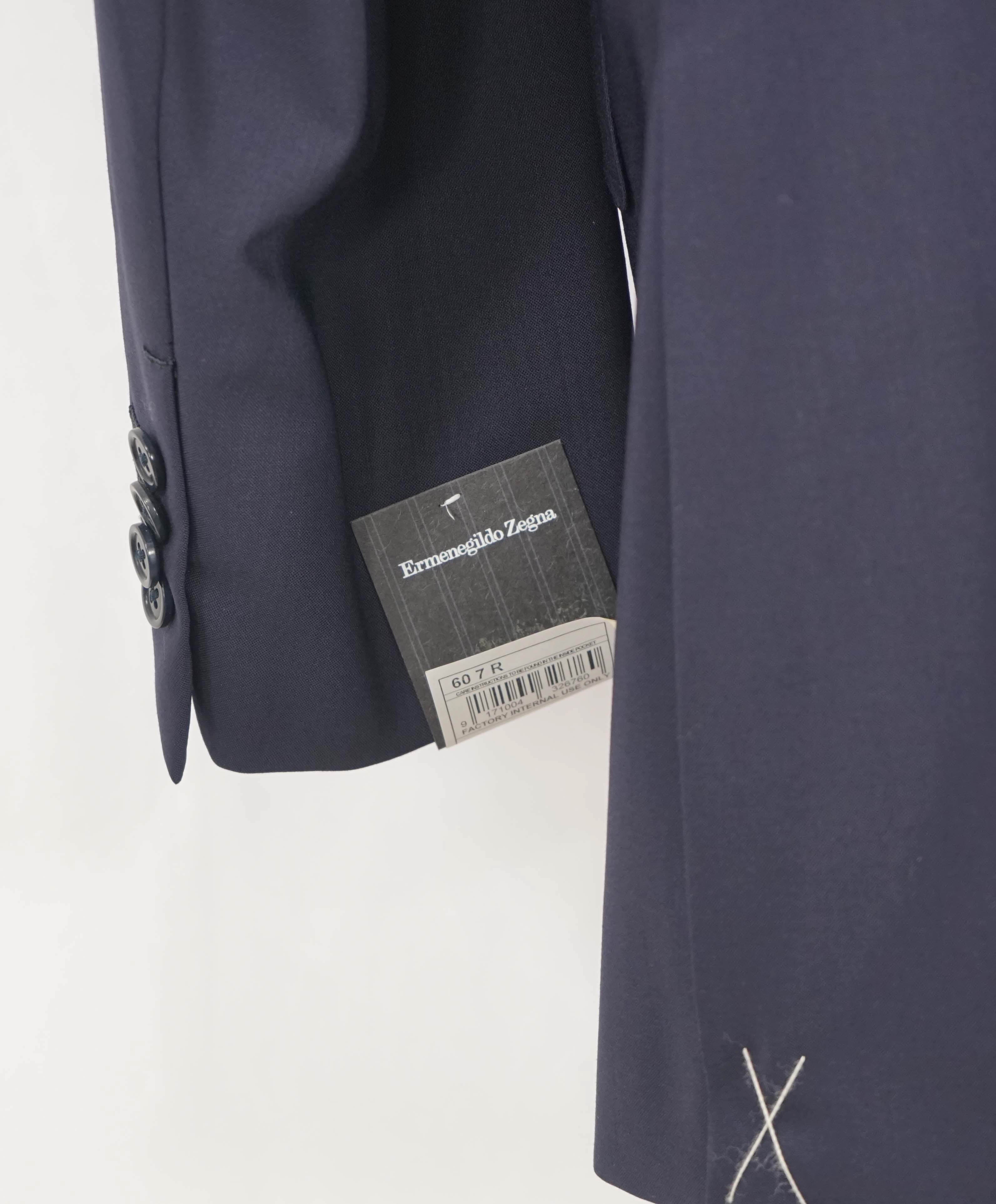 $3,495 ERMENEGILDO ZEGNA - Solid NAVY SU MISURA Wool Blazer - 50R US