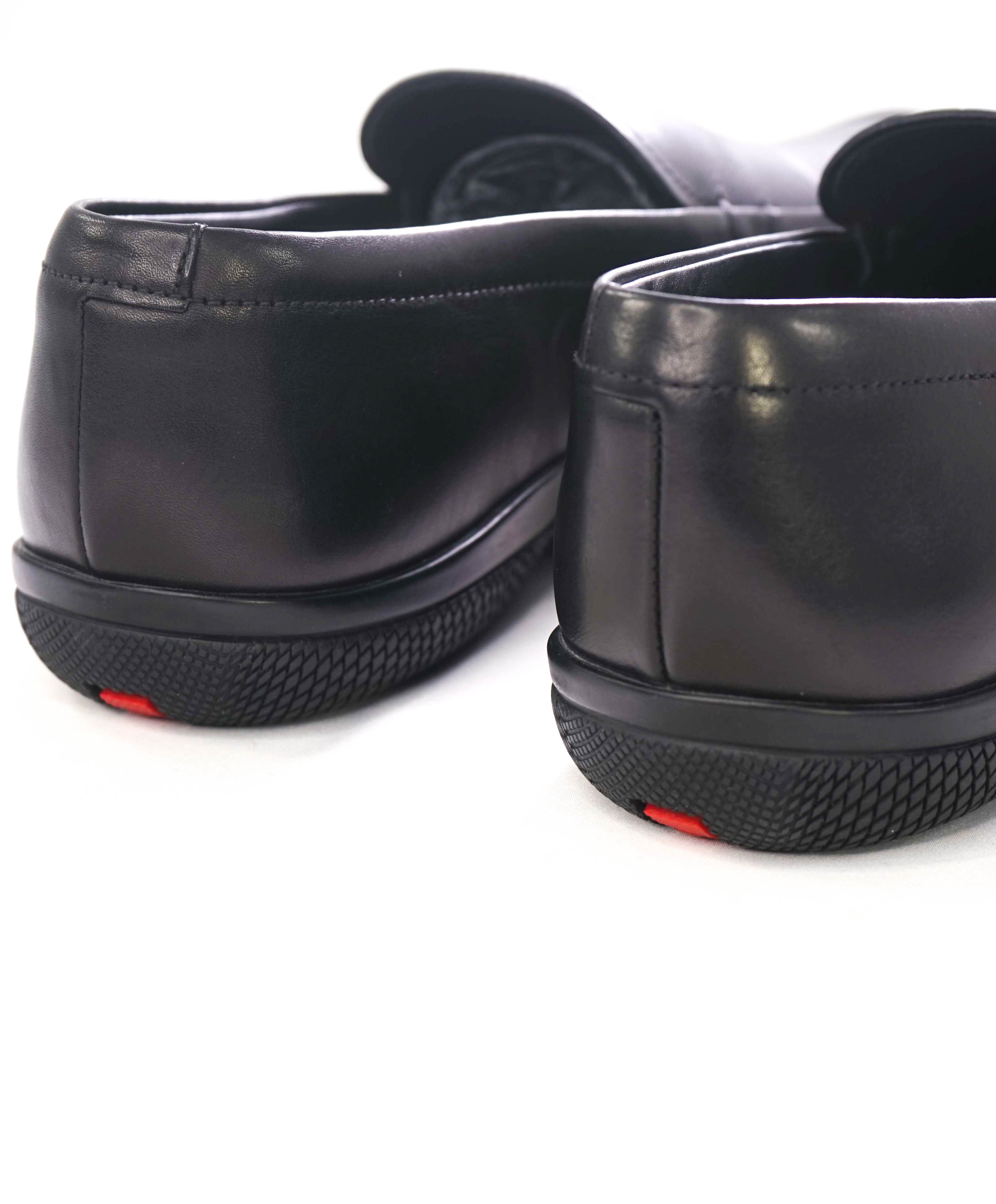 $795 PRADA - *LINEA ROSSA* Black Slip On Logo Vamp Loafer - 8.5 US (7.5 Prada)