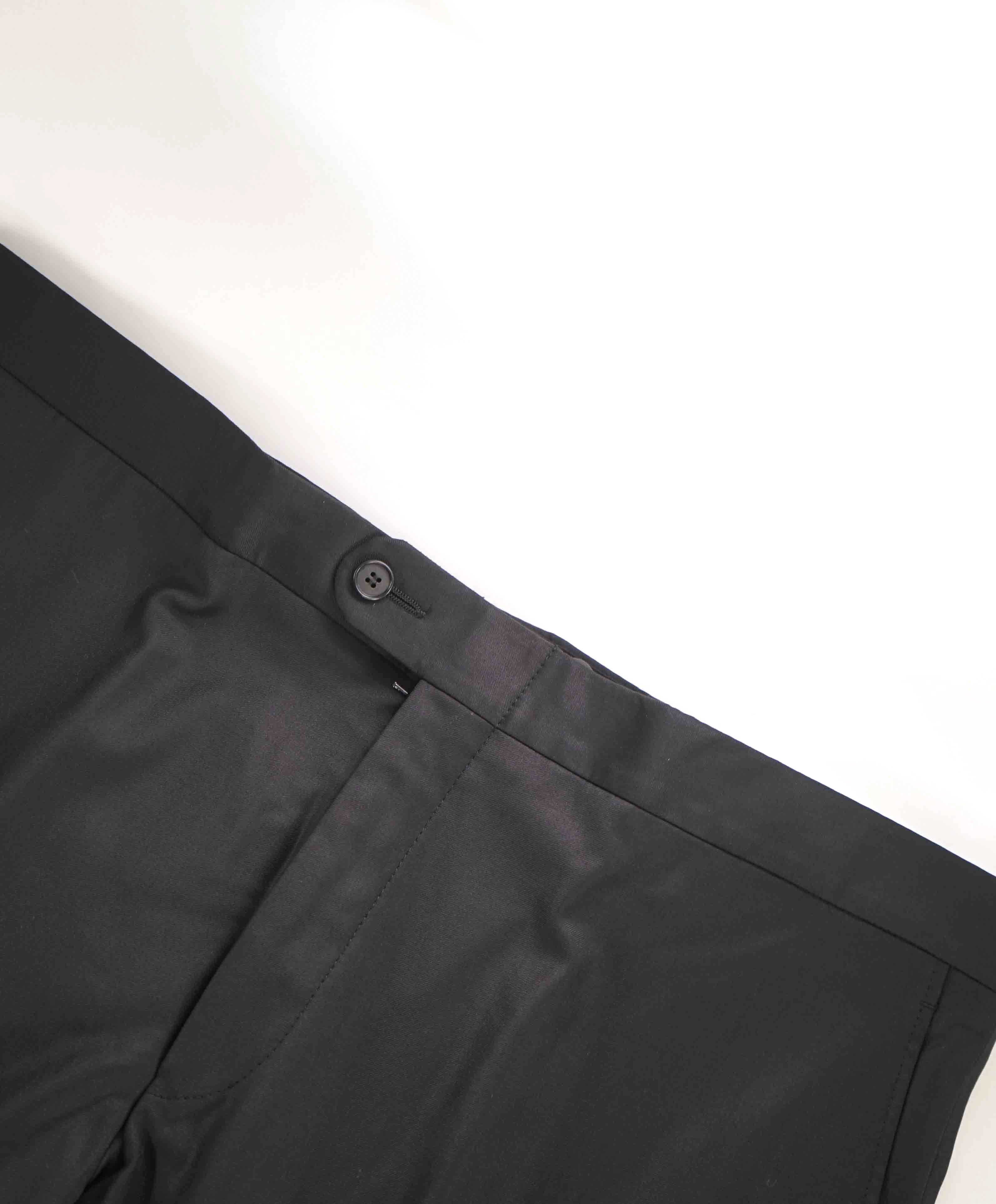 $425 HICKEY FREEMAN - *TUXEDO STRIPE* Wool Flat Front Dress Pants - 38W