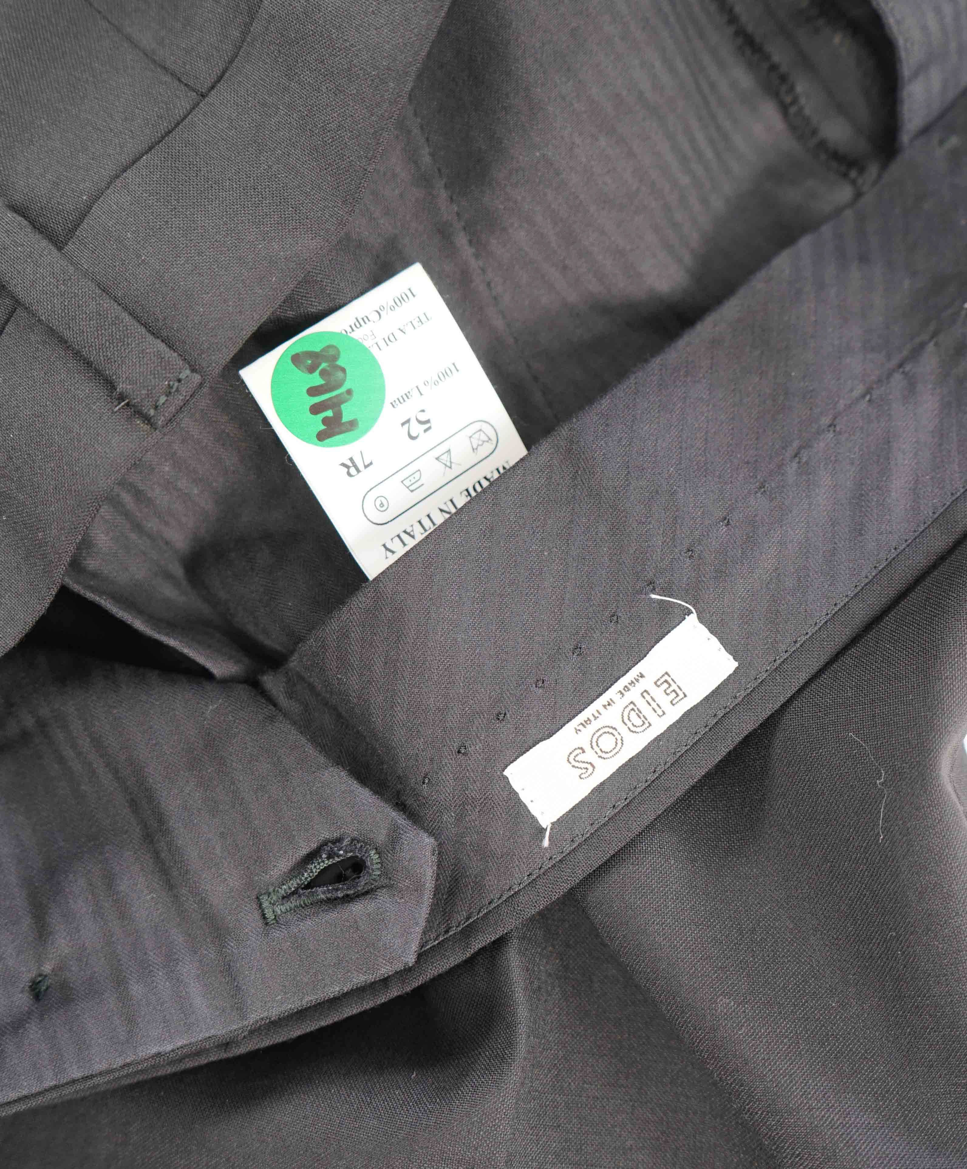 EIDOS - "ELONGATED WAIST TAB" Black Pure Wool Dress Pants - 35W