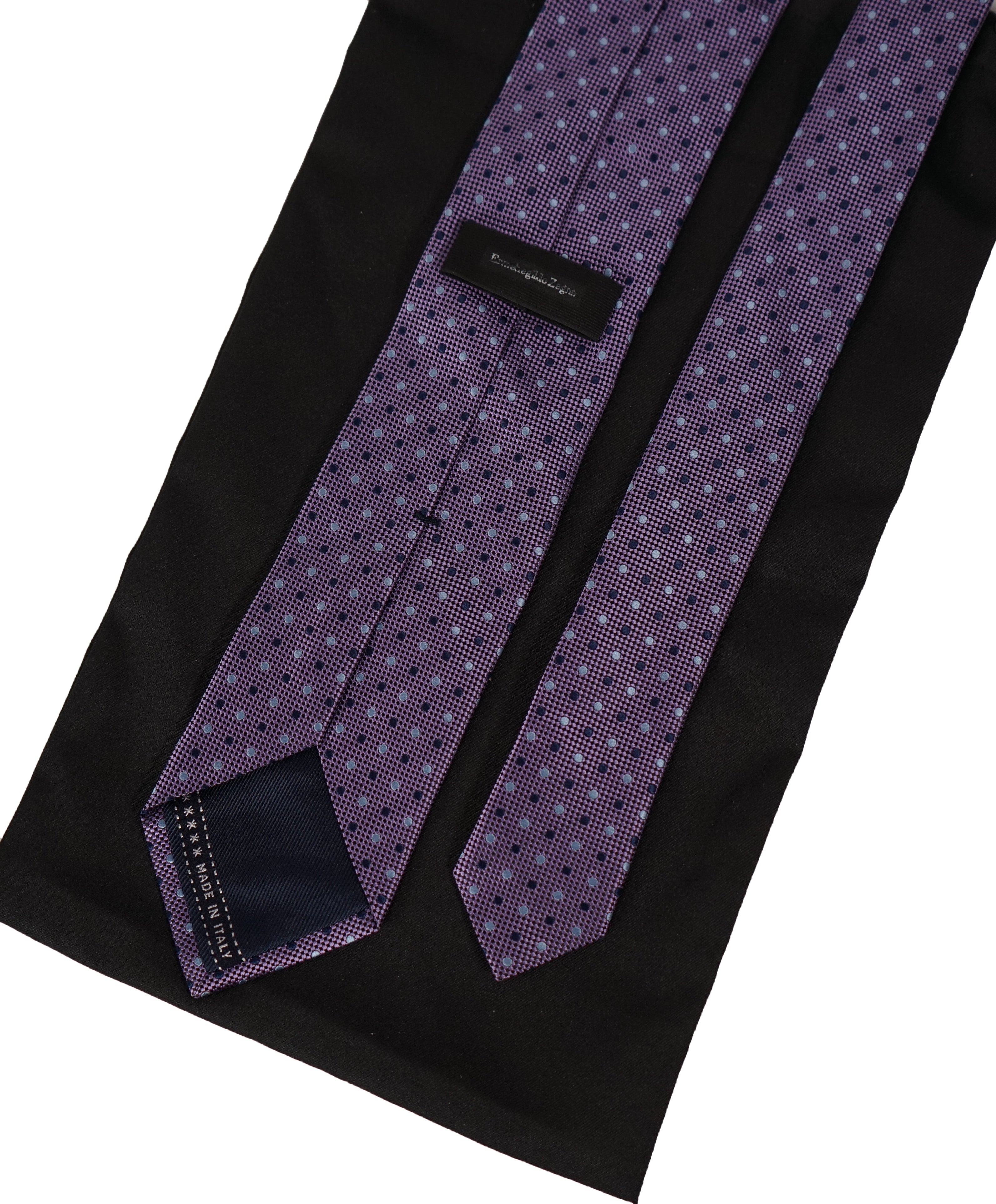 ERMENEGILDO ZEGNA - Pink & Purple Polka-Dot Tie