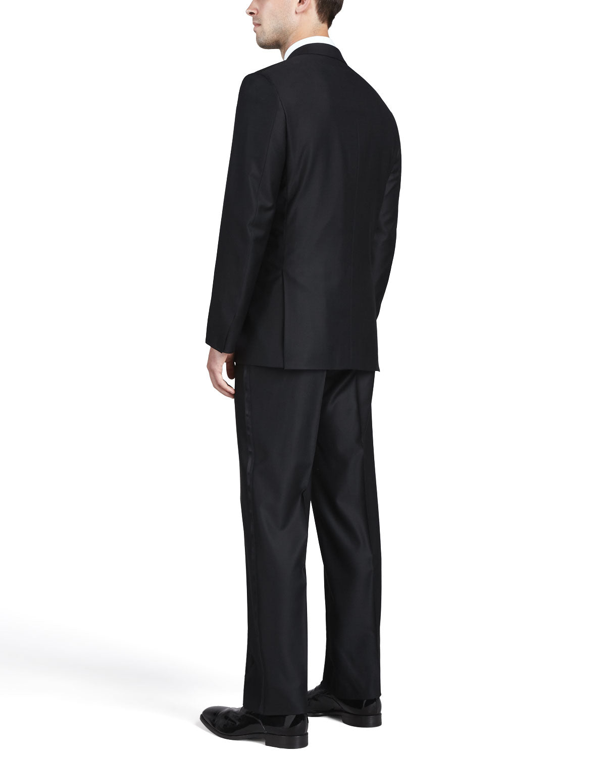BRIONI - *CELEB FAVORITE* Hand Made Italy Black Peak Lapel Tuxedo - 48R