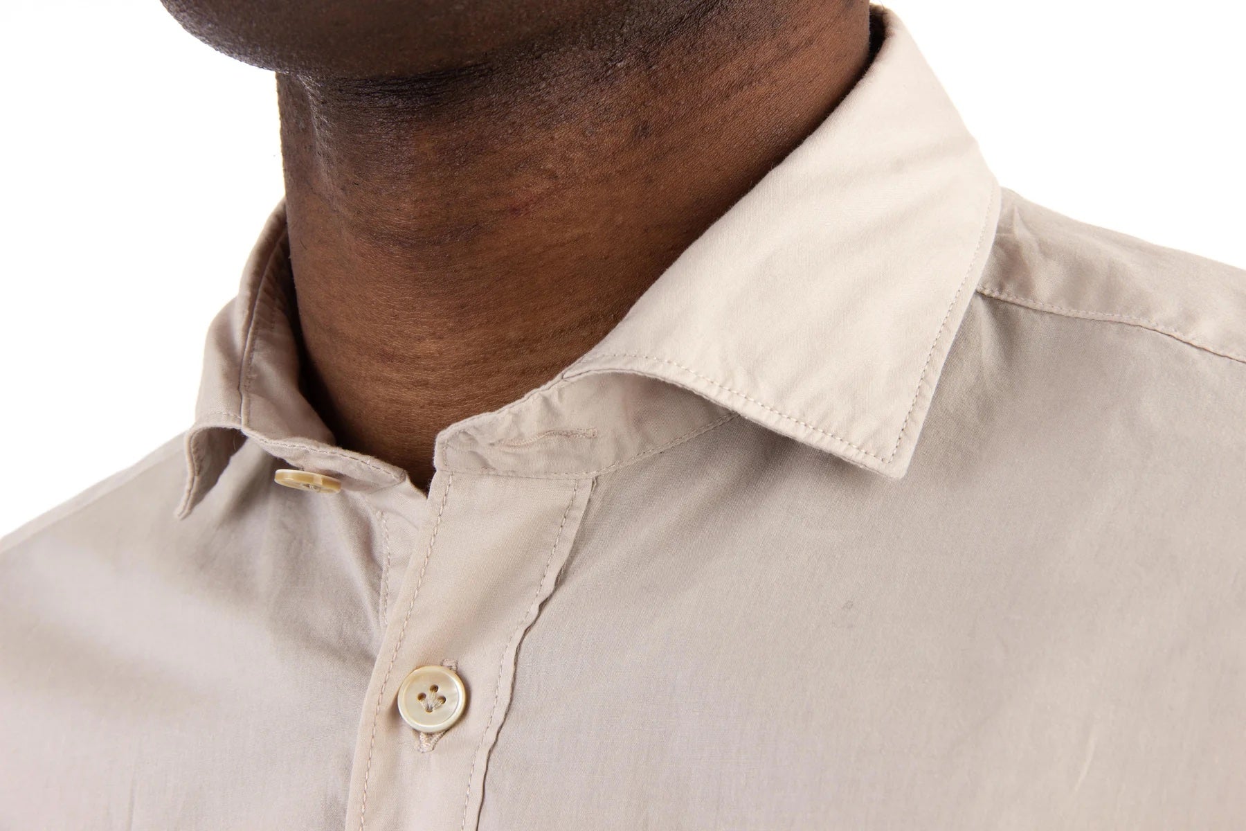 $395 ELEVENTY -Neutral *POPOVER* Wide Spread Button Dress Shirt - S (39)