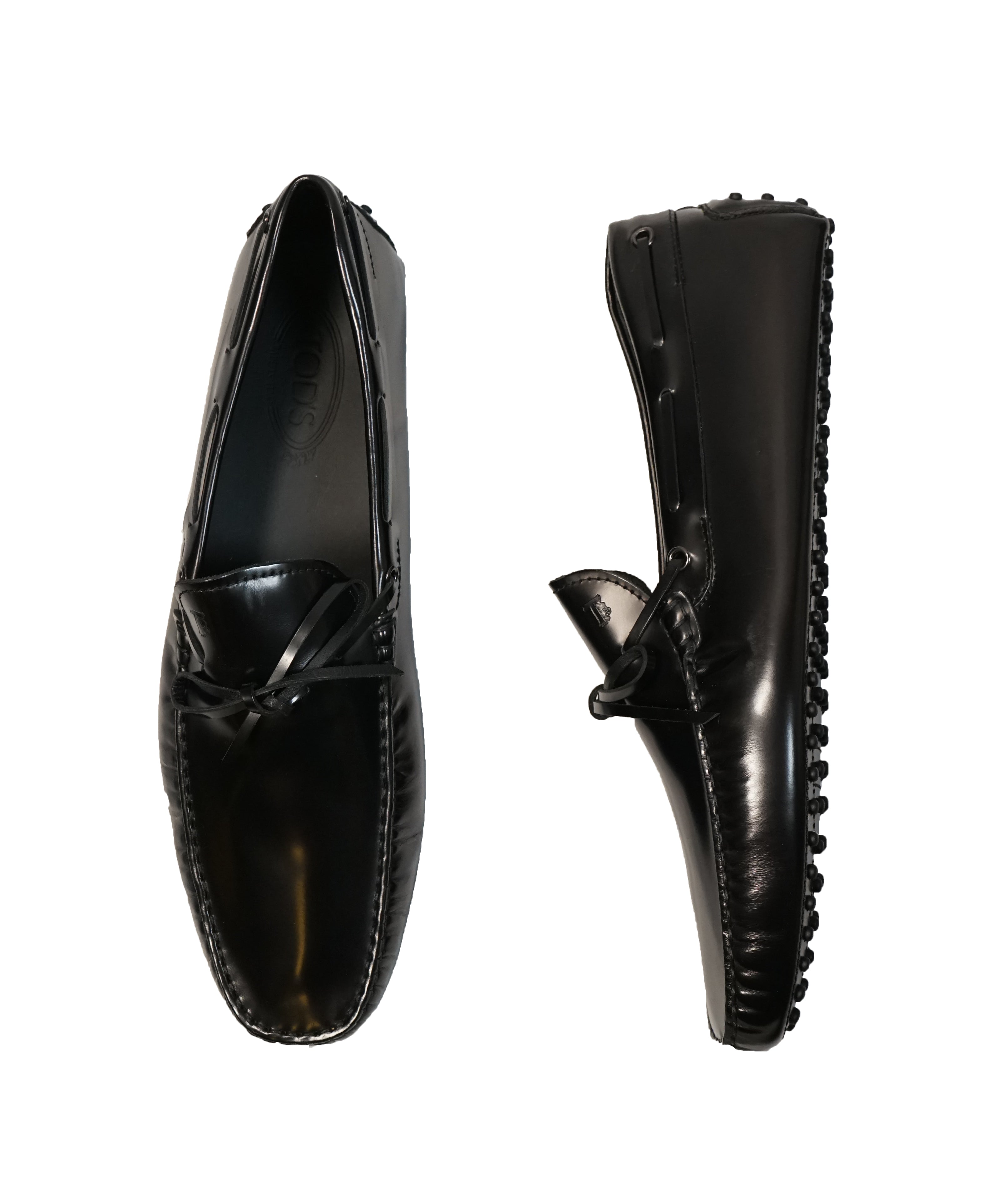 TOD’S - Gommini Laccetto Black On Black Driving Loafer - 13.5
