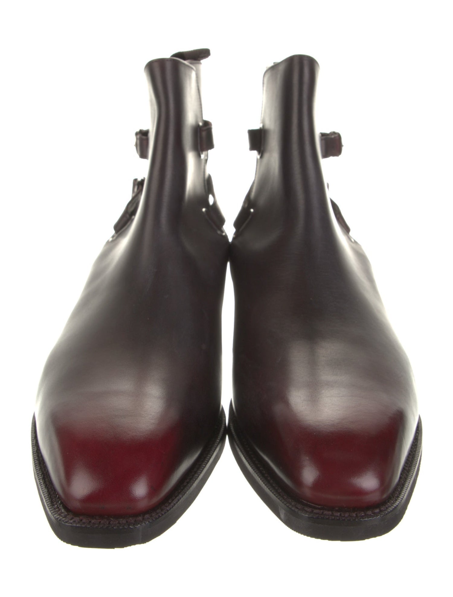 $575 J FITZPATRICK - "Genesee" Burgundy/Gray Side Strap - 11 US 10 UK