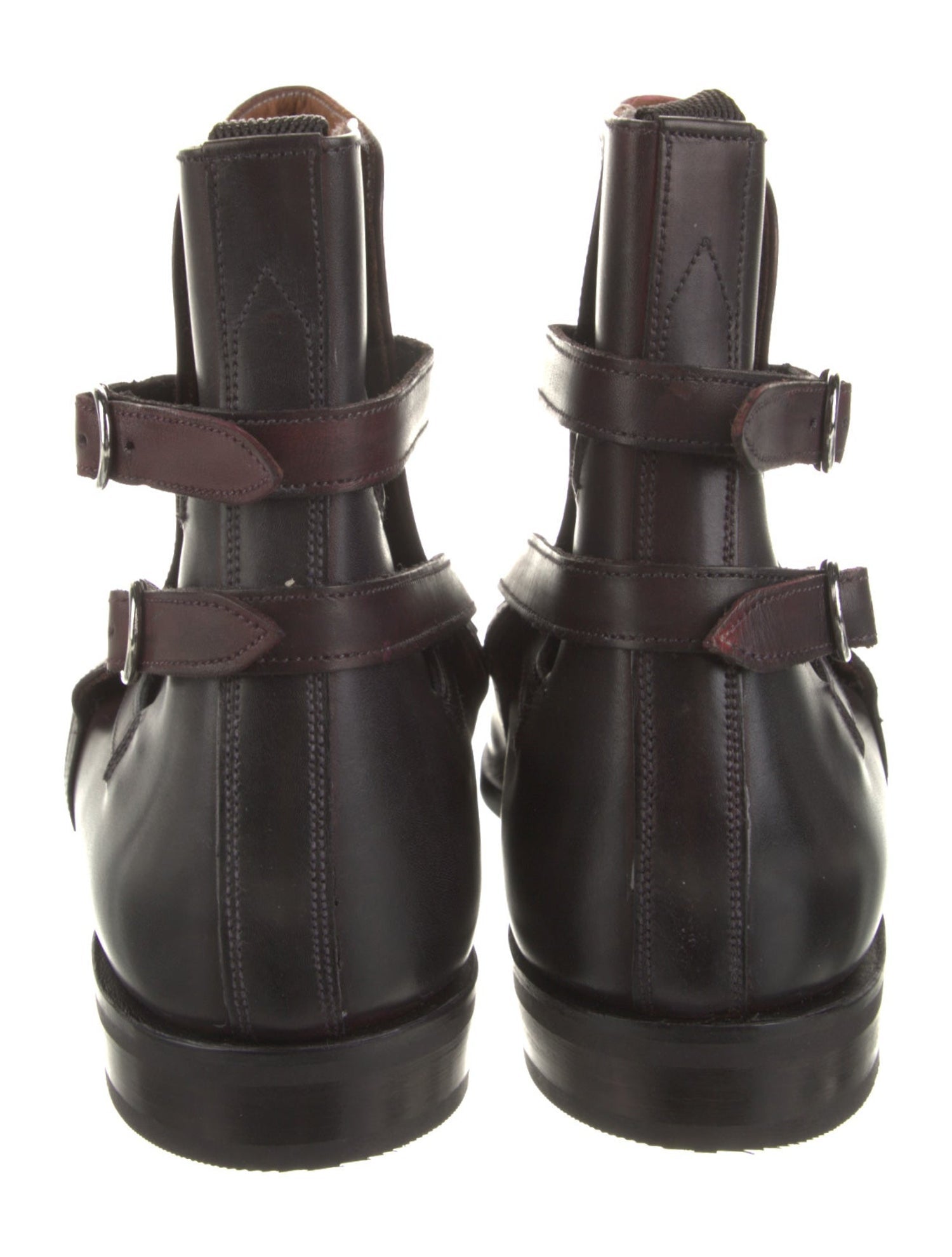 $575 J FITZPATRICK - "Genesee" Burgundy/Gray Side Strap - 11 US 10 UK