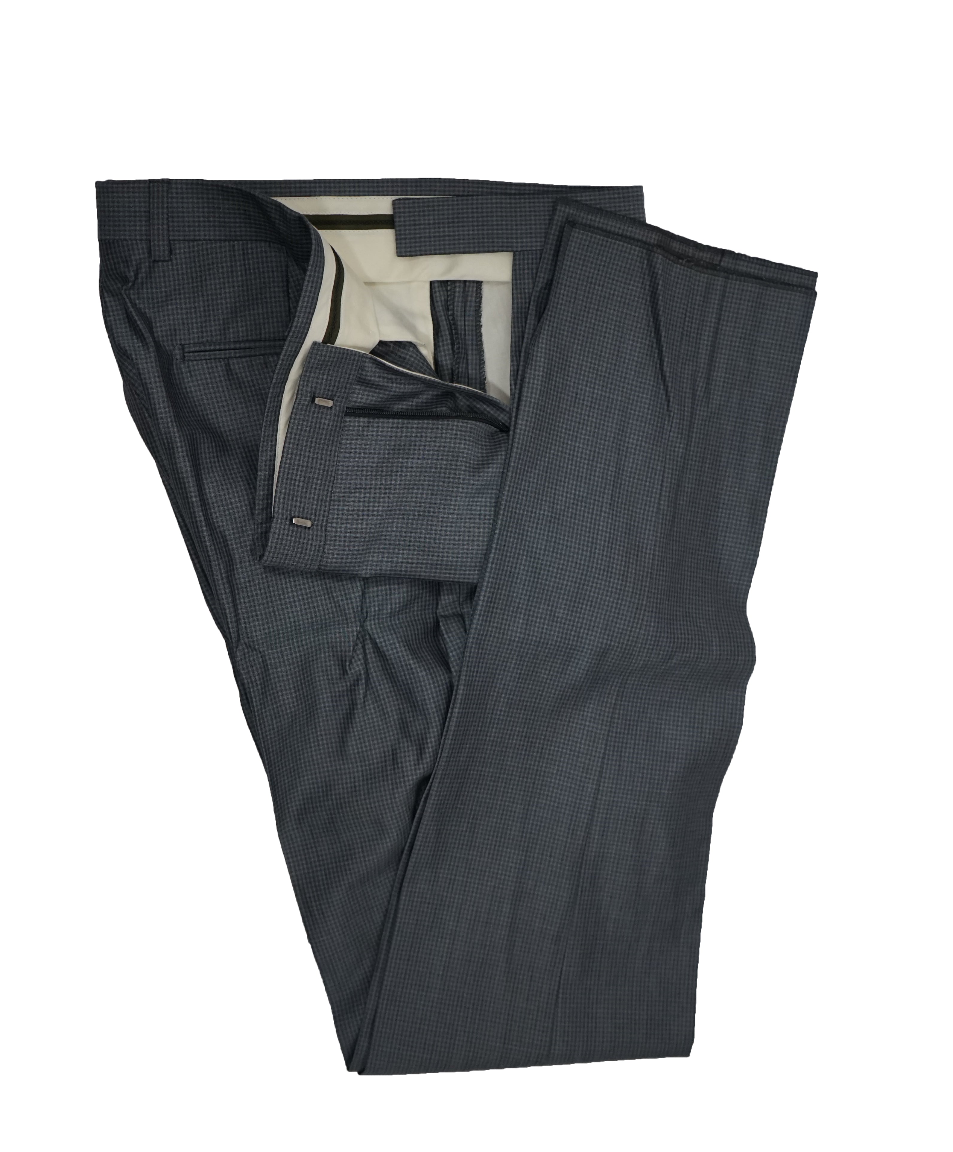 Z ZEGNA - Sharkskin Plaid Wool/Cotton Partially Lined Suit - 38R DAMAGED