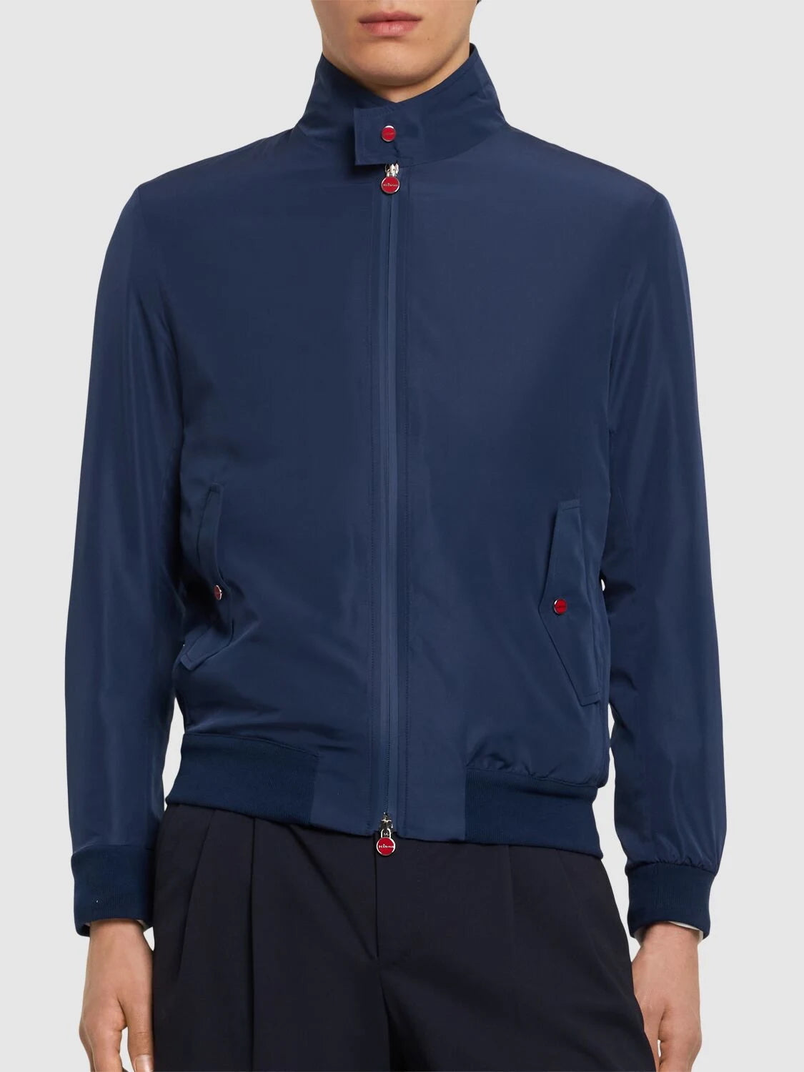 $2,995 KITON - Navy Waterproof Windbreaker With Logo Detailing - 40 US (50EU) M