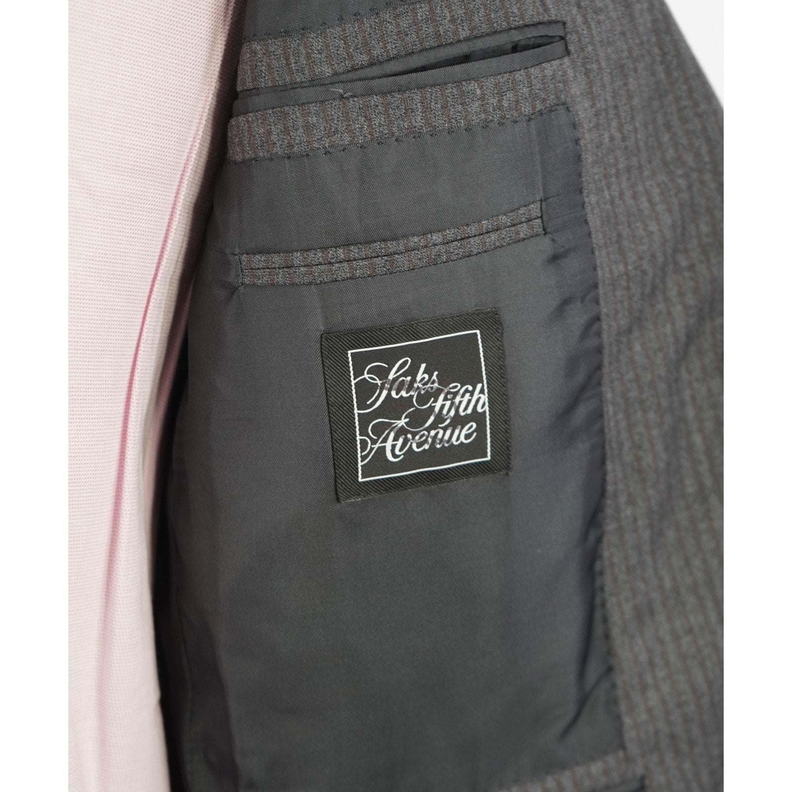 $2,695 ERMENEGILDO ZEGNA - Gray/Brown Textured Flannel Blazer - 42R