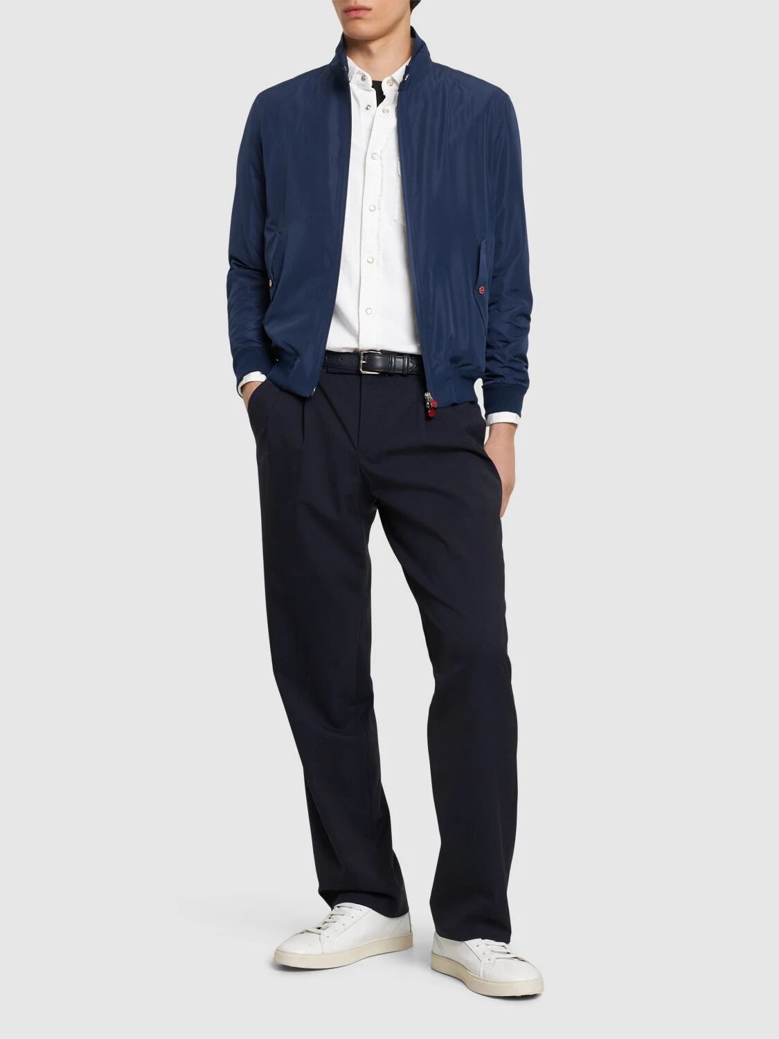 $2,995 KITON - Navy Waterproof Windbreaker With Logo Detailing - 40 US (50EU) M