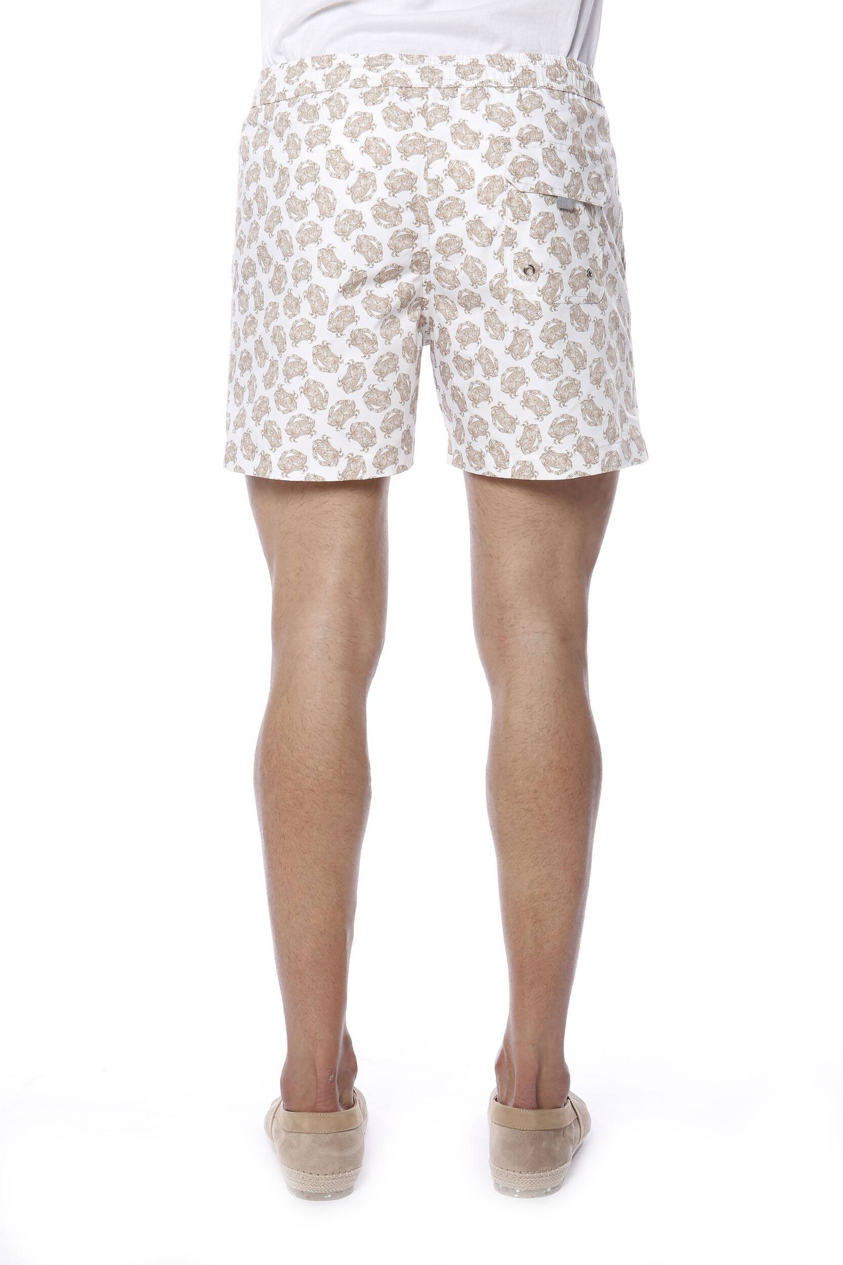 $345 ELEVENTY - Crab Pattern Draw String Swim Shorts - M