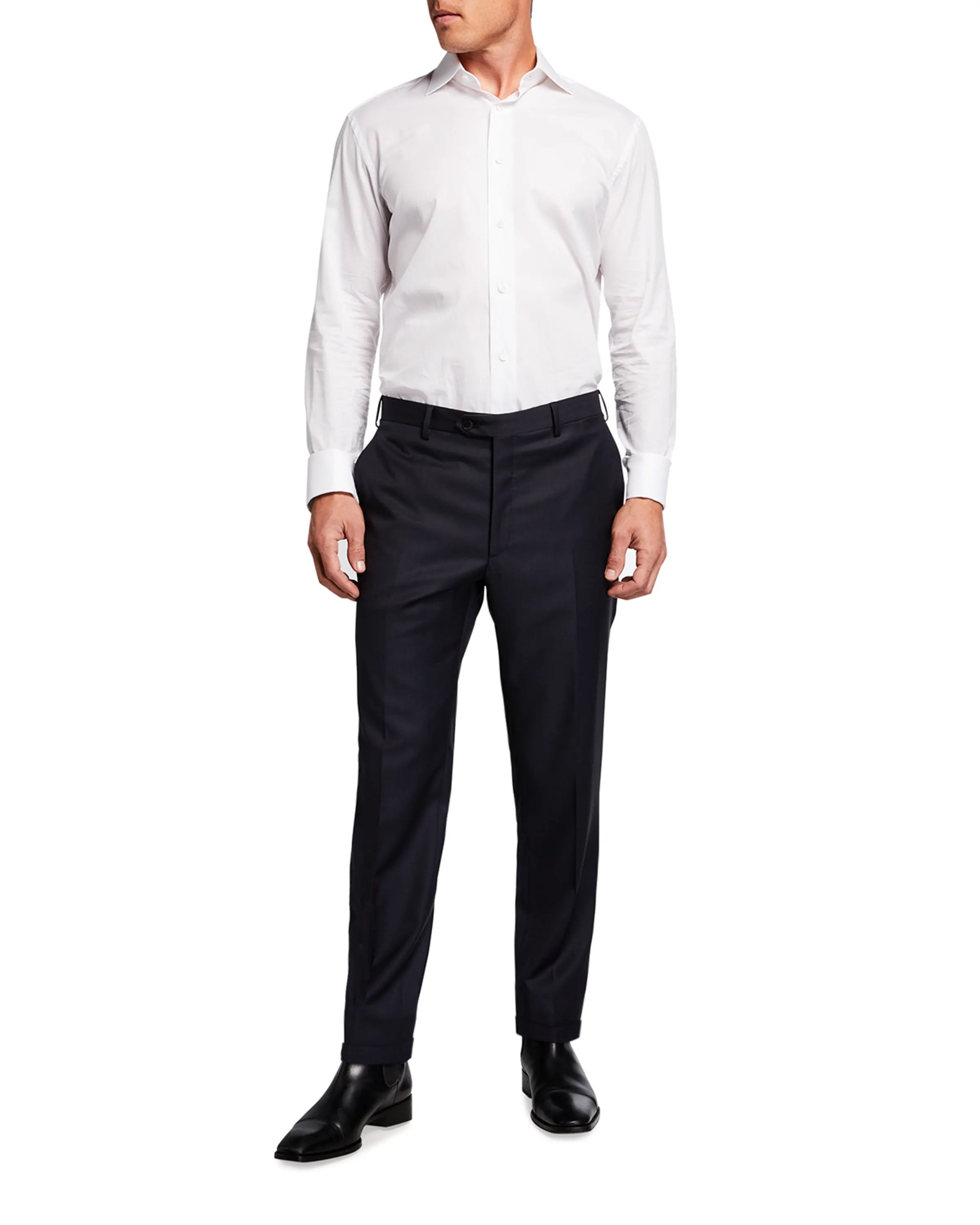 BRIONI - Super 150's SILK LINED "PHI" Navy Blue Dress Pants - 42W