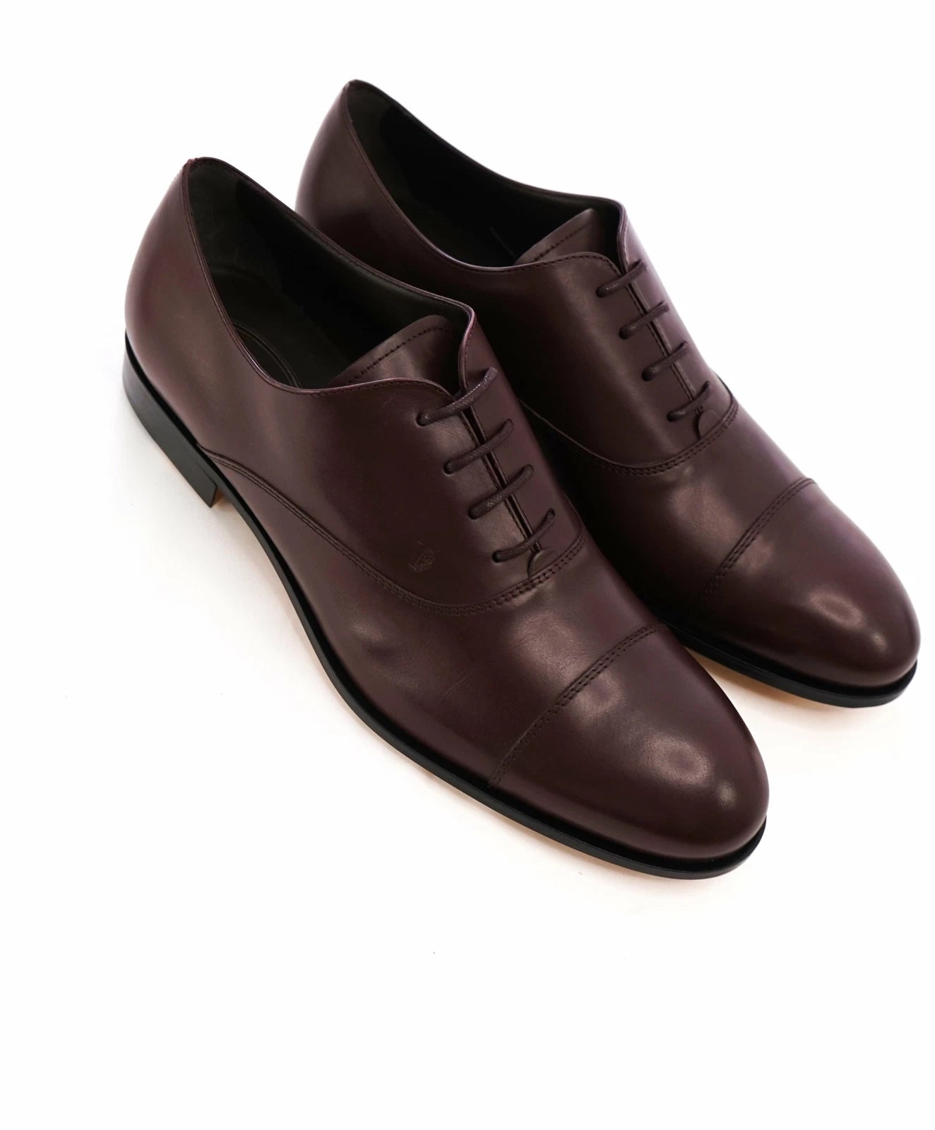 $575 TOD’S - Burgundy Oxblood Leather Oxfords “LOGO” Leather Sole- 11US (10 Tods)